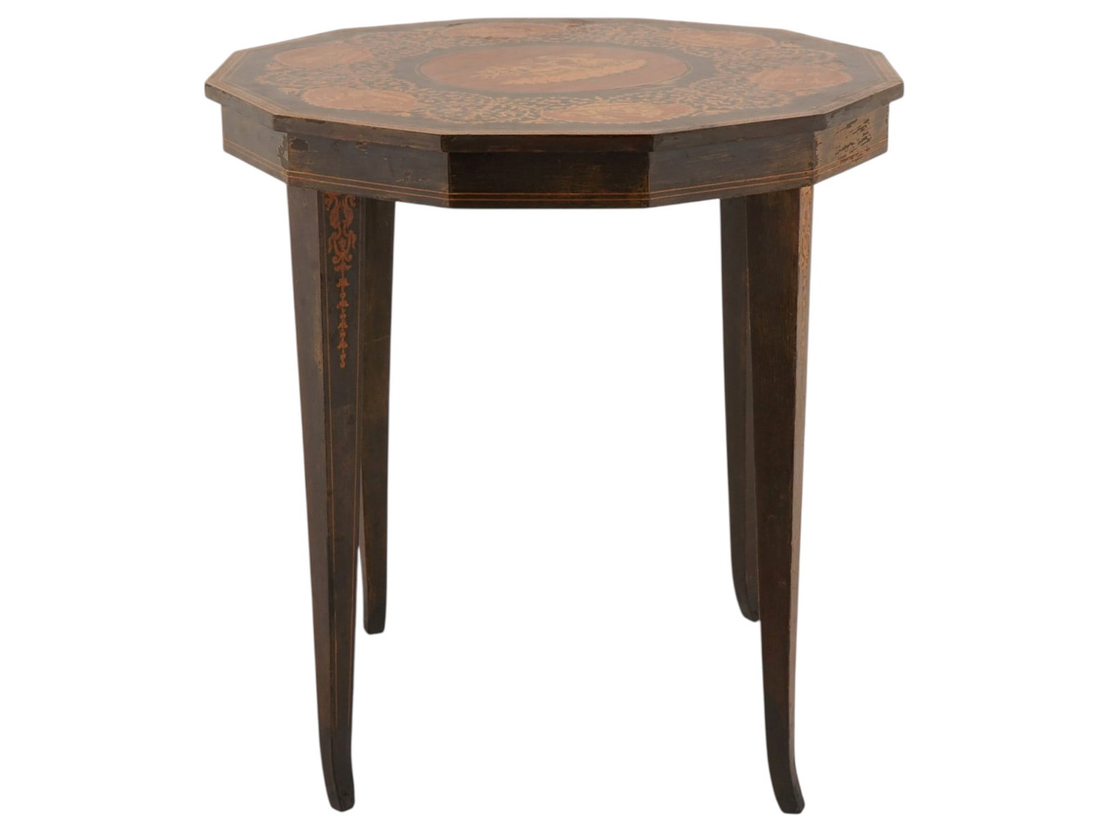 ANTIQUE 19TH C ITALIAN SORRENTO MARQUETRY SIDE TABLE (1 of 8)