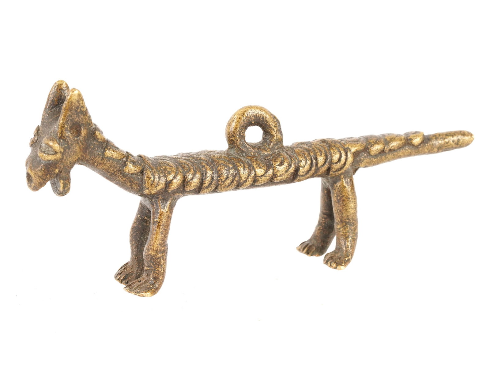 WEST AFRICAN CAST BRONZE LIZARD FIGURINE PENDANT (1 of 8)