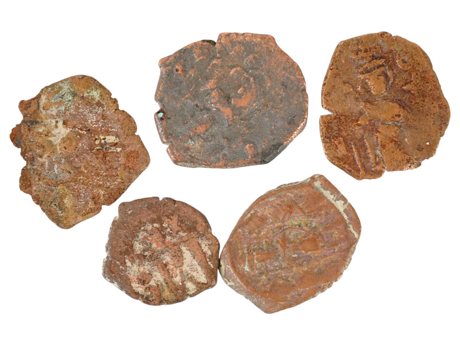 LOT OF ANCIENT BYZANTINE BRONZE COINS 400 TO 600 AD (1 of 7)