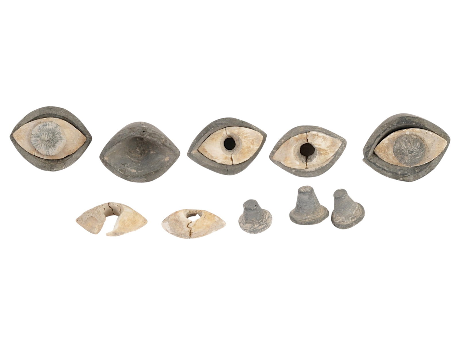 GROUP OF ANCIENT NEAR EASTERN CARVED STEATITE EYES (1 of 6)