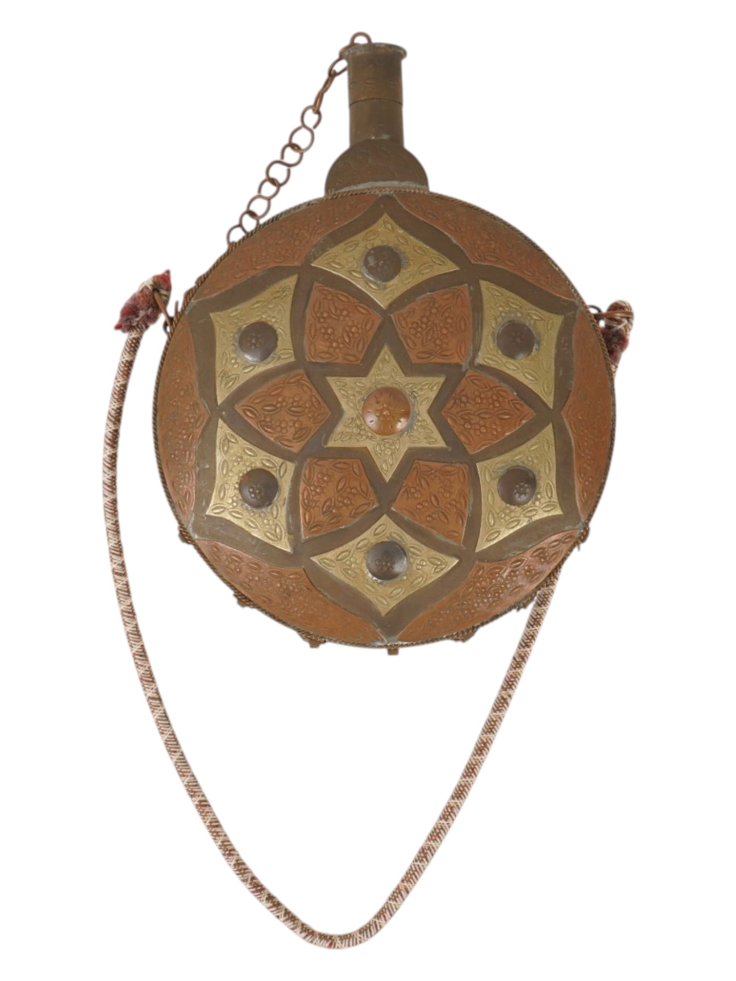ANTIQUE NORTH AFRICAN ISLAMIC BRASS COPPER FLASK (1 of 7)