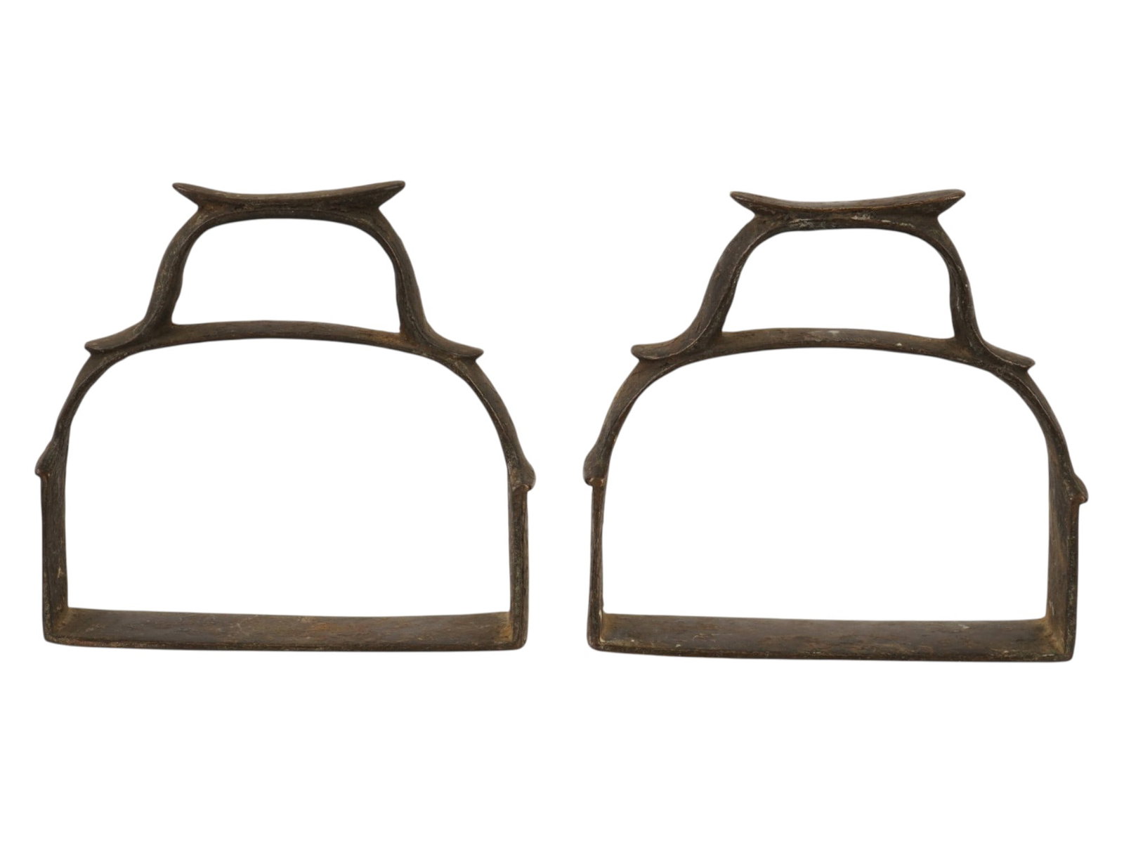 PAIR OF ANTIQUE FORGED STIRRUPS CA 19TH TO EARLY 20TH C (1 of 6)