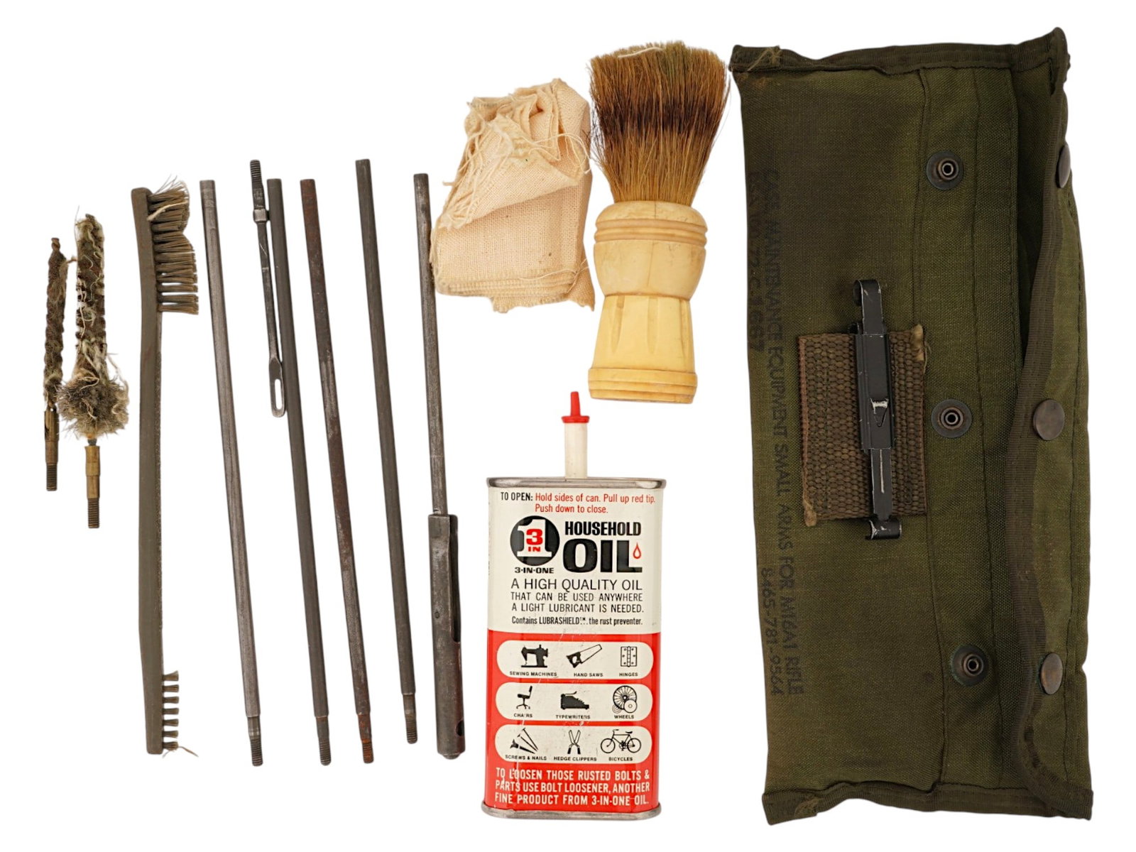 VINTAGE US MILITARY RIFLE CLEANING KIT AND CANVAS POUCH (1 of 7)