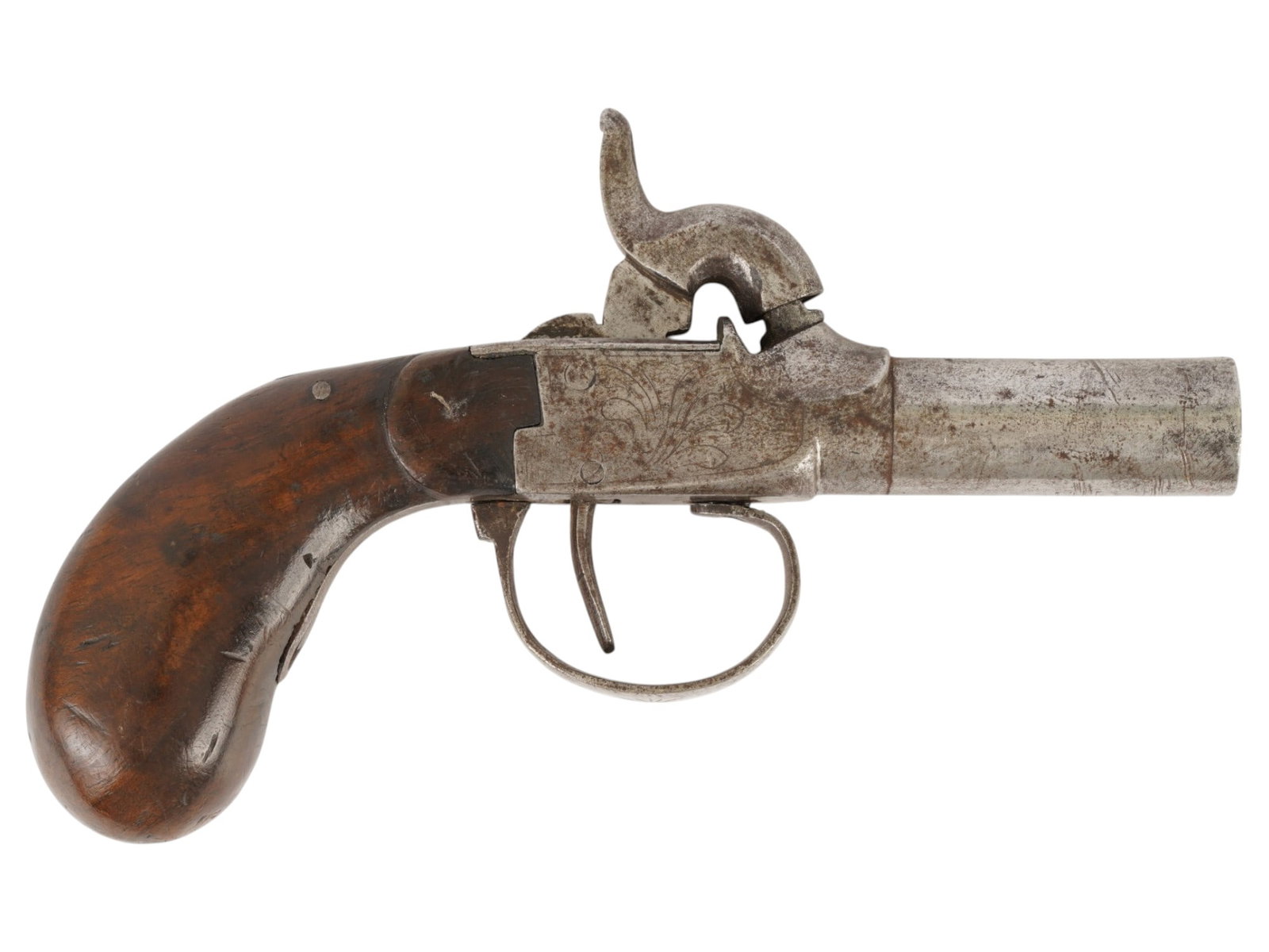 ANTIQUE WESTERN EUROPE CAPSULAR PERCUSSION PISTOL (1 of 8)
