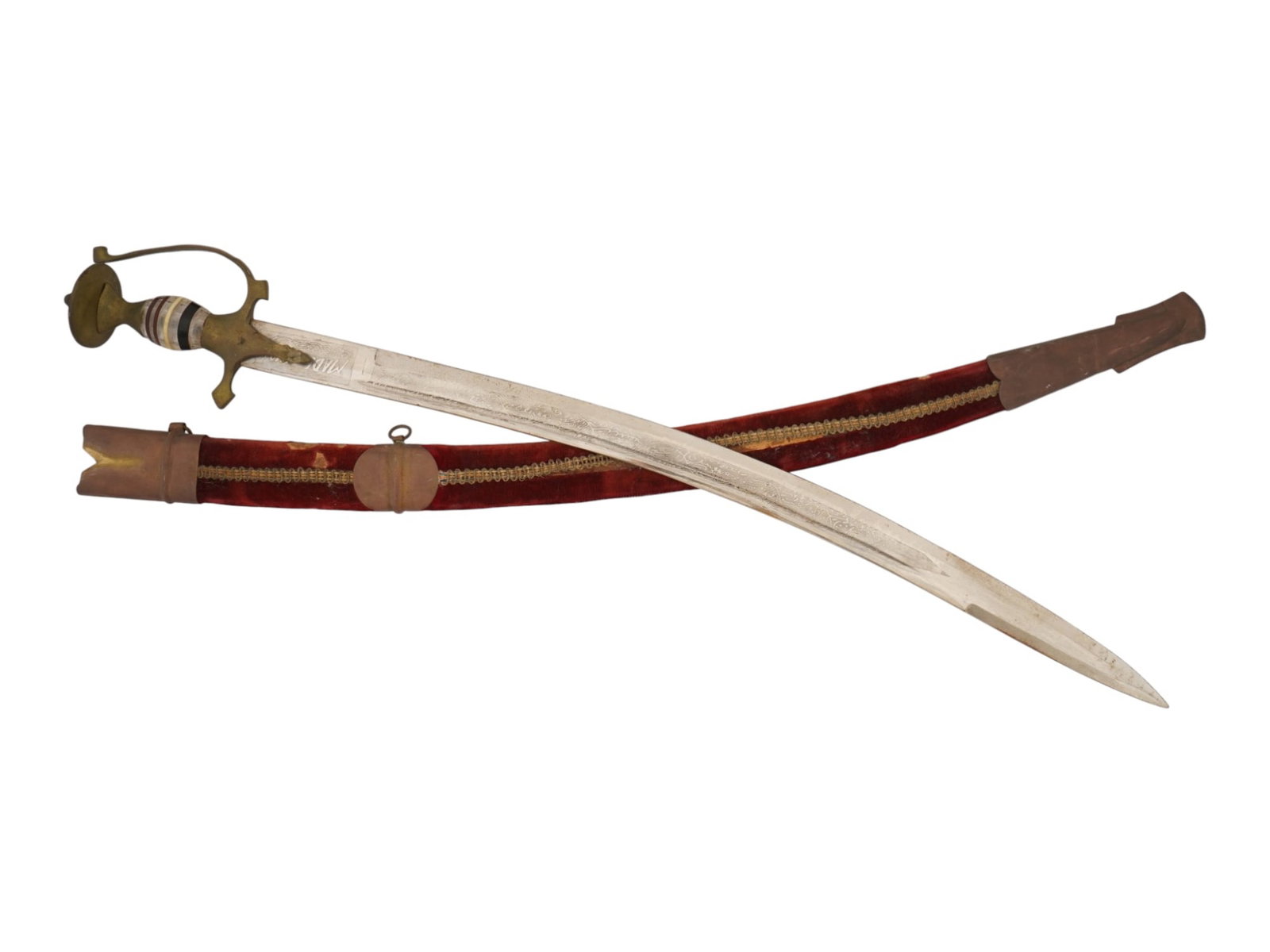 INDIAN CEREMONIAL TALWAR SWORD WITH SCABBARD (1 of 10)