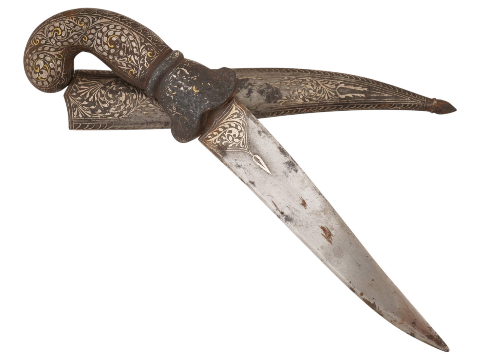 ANTIQUE INDO PERSIAN KHANJAR DAGGER CA 19TH C (1 of 8)