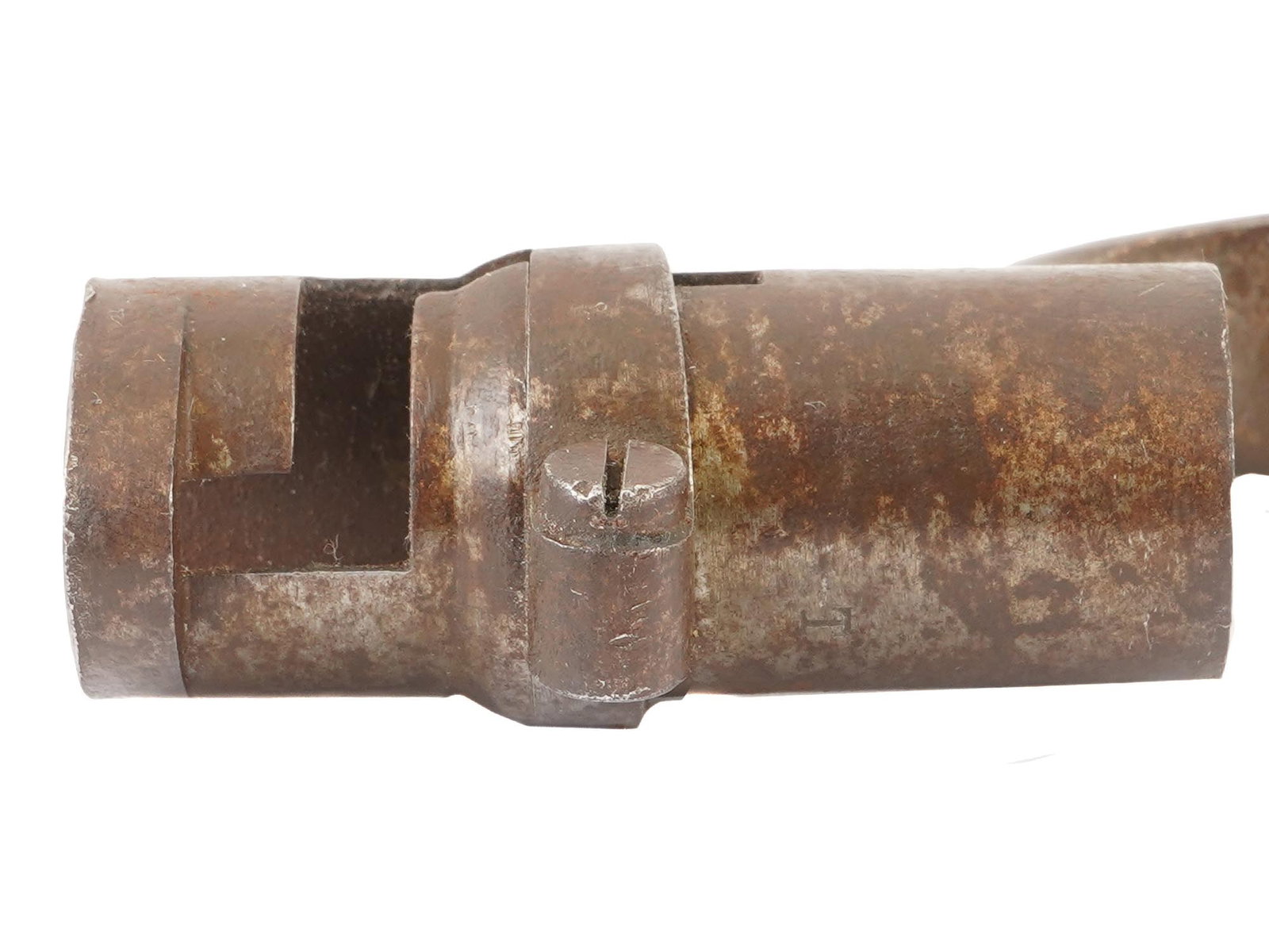 ANTIQUE MILITARY TRIANGULAR SOCKET BAYONET MARKED - 7