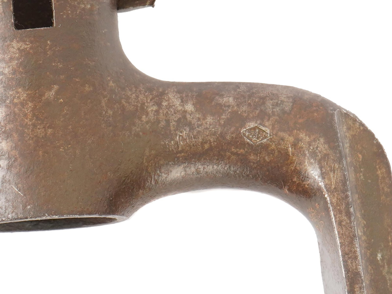 ANTIQUE MILITARY TRIANGULAR SOCKET BAYONET MARKED - 9