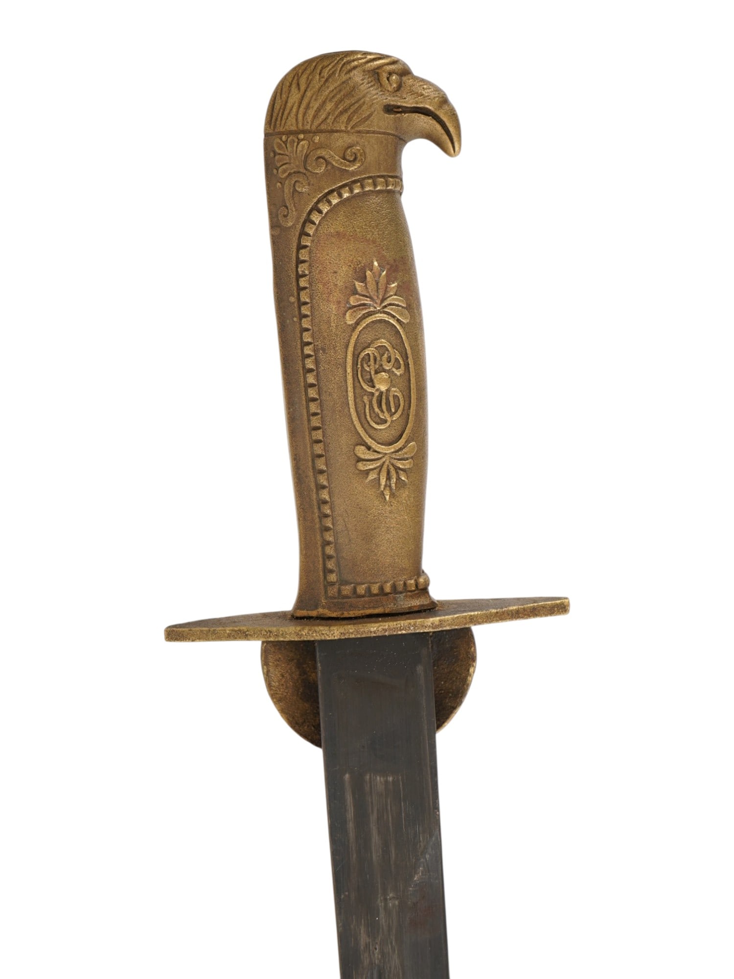 ANTIQUE EAGLE HEAD POMMEL DAGGER WITH SCABBARD - 6