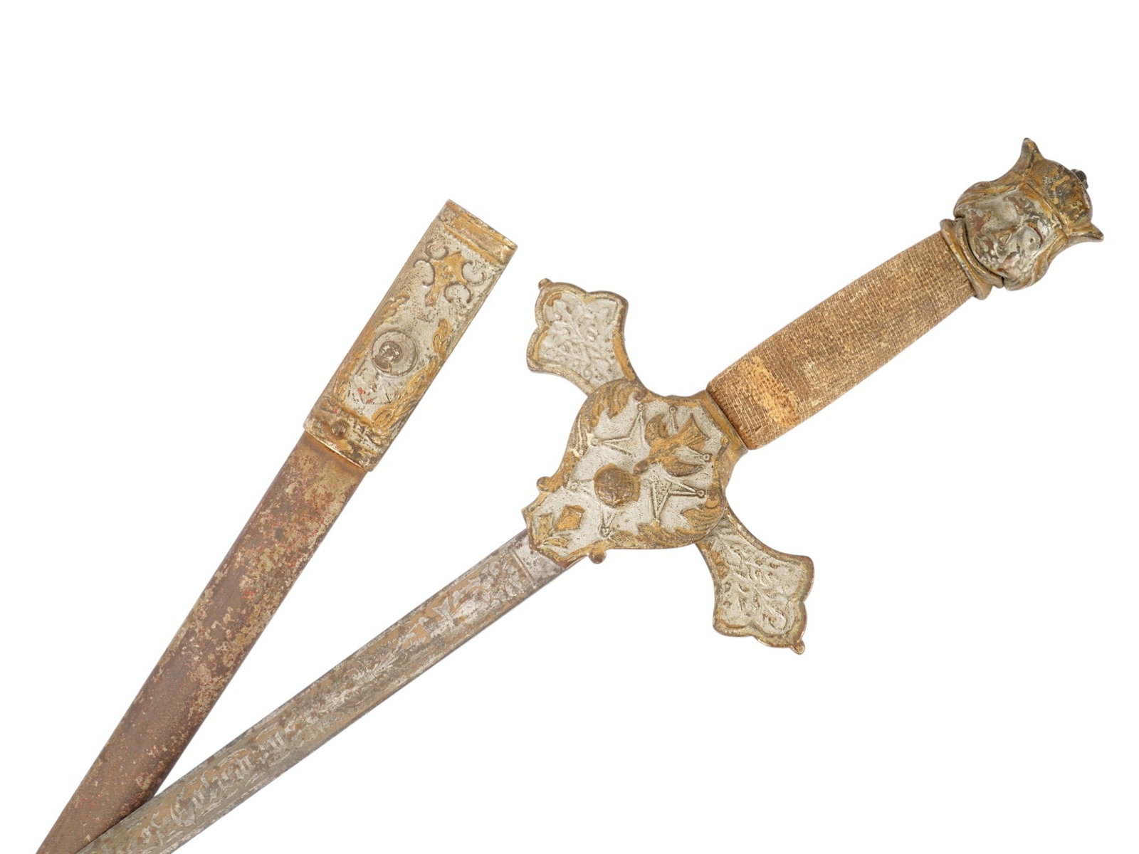 ANTIQUE KNIGHTS TEMPLAR MASONIC CEREMONIAL SWORD (1 of 9)