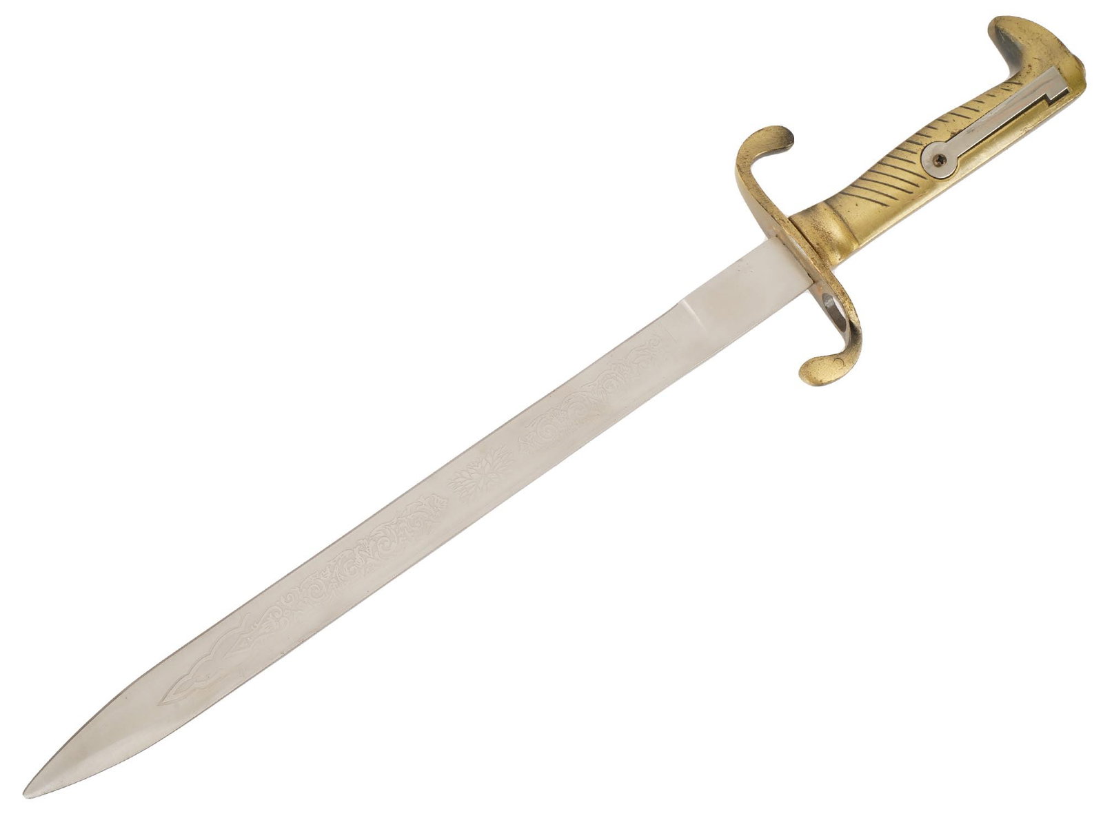 POST WWII GERMAN BAYONET WITH ENGRAVED FOLIAGE PATTERN (1 of 9)