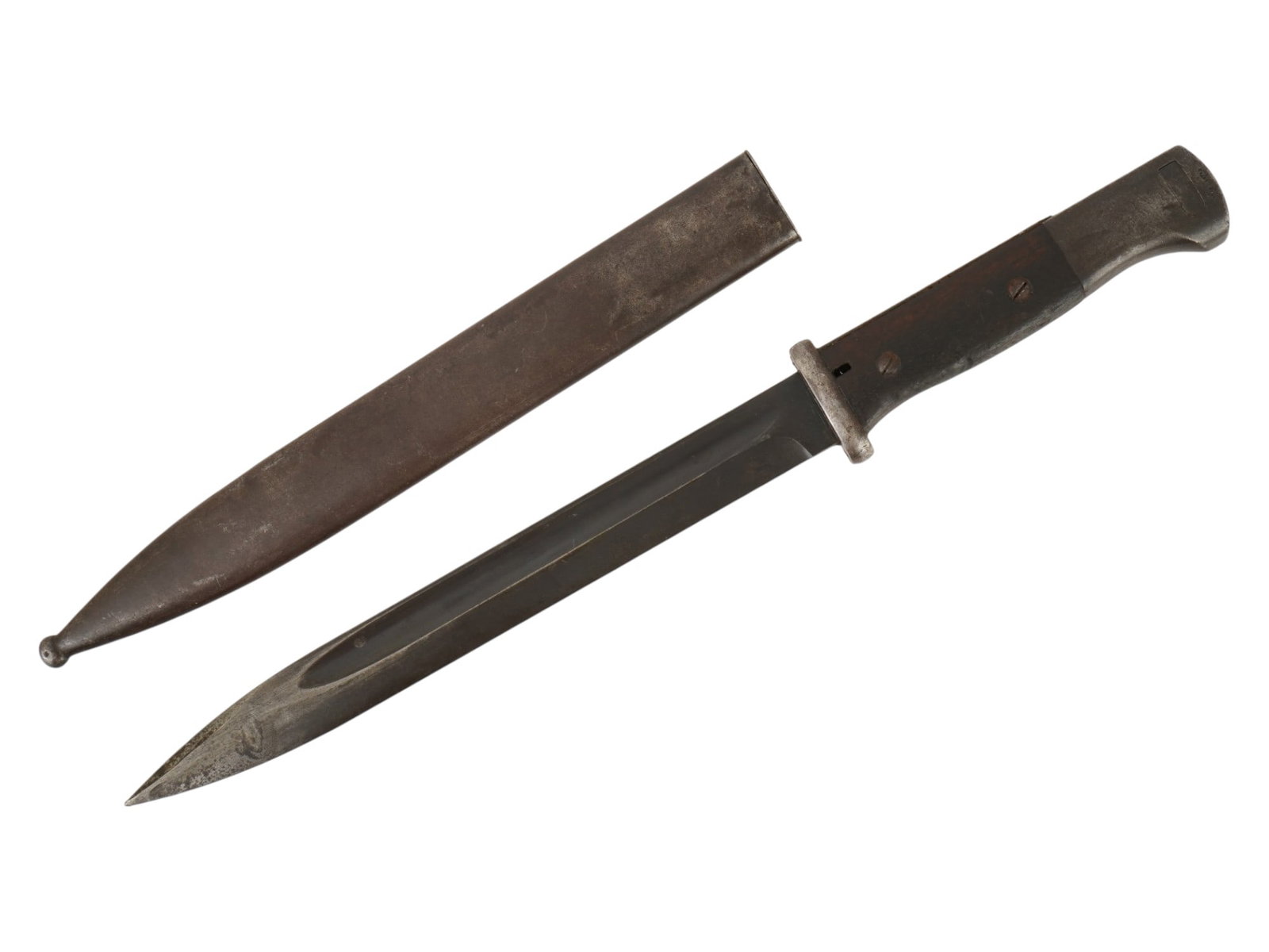 GERMAN BAYONET KNIFE WEAPON WITH METAL SCABBARD (1 of 8)
