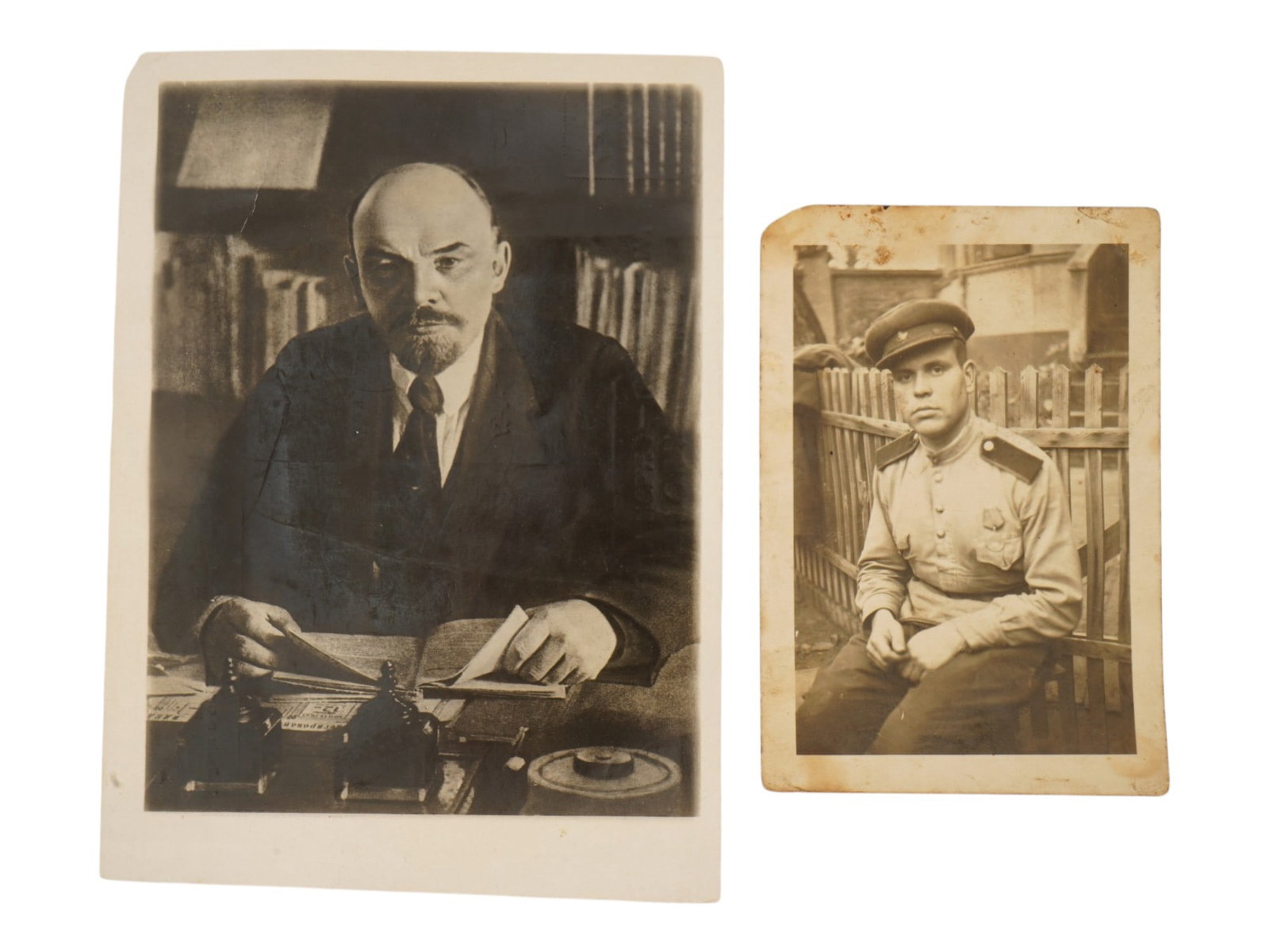 LOT OF RUSSIAN PORTRAIT PHOTOS OF LENIN AND SOLDIER (1 of 4)