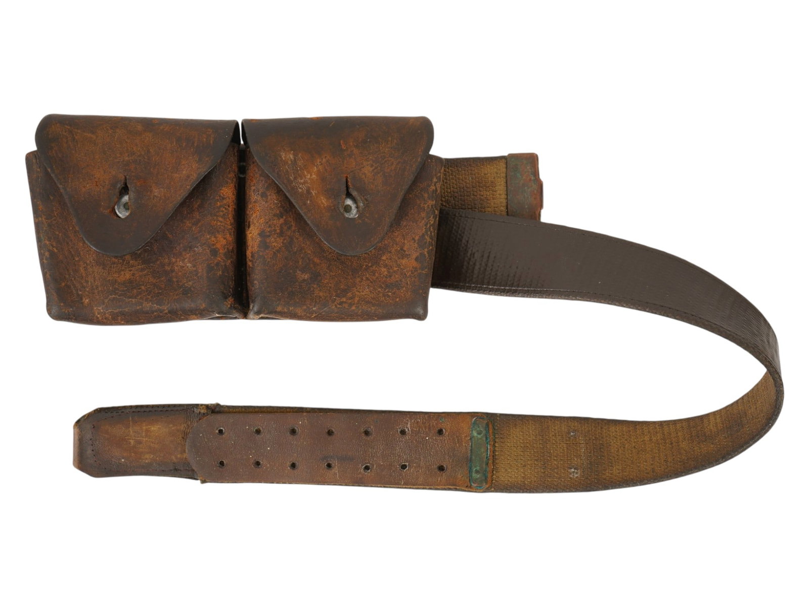 VINTAGE GERMAN LEATHER CARTRIDGE BELT BANDOLIER (1 of 4)