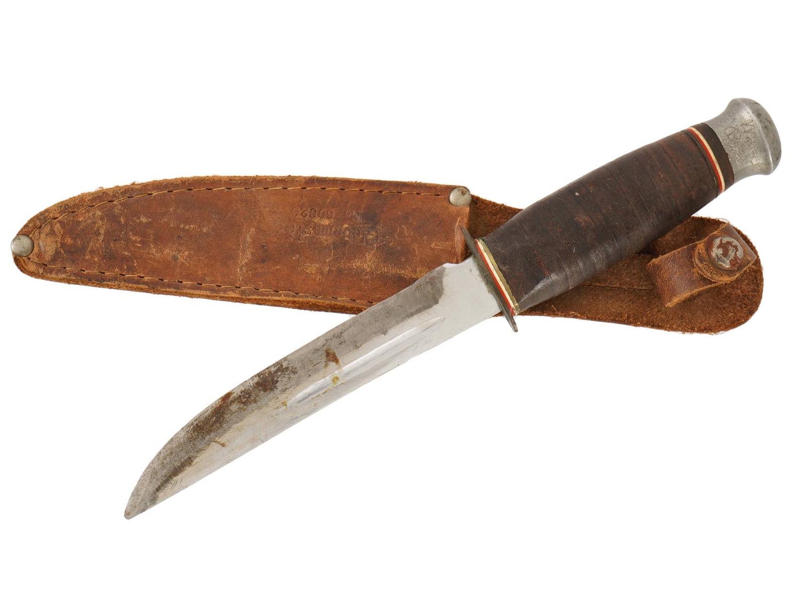 VINTAGE GLOBEMASTER HUNTING KNIFE WITH LEATHER SHEATH (1 of 10)