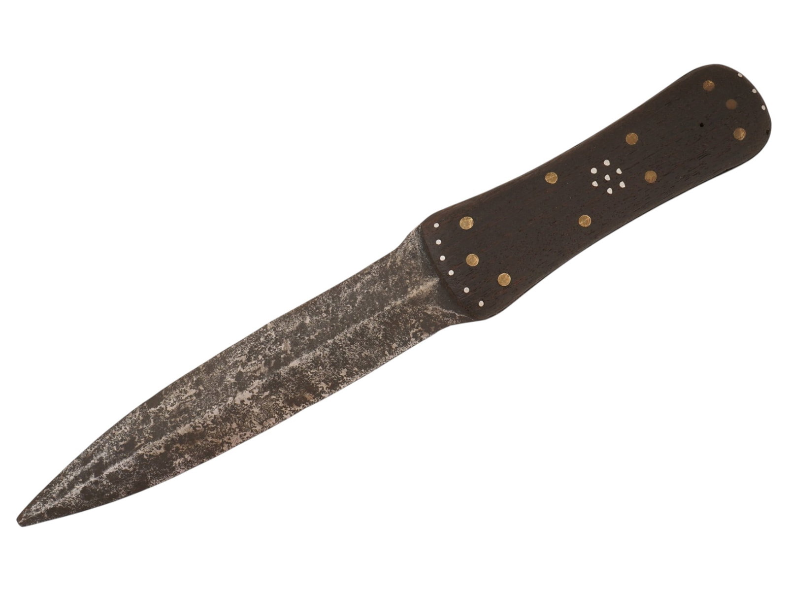 ANTIQUE AMERICAN BEAVER TAIL MANNER KNIFE W WOOD HANDLE (1 of 7)