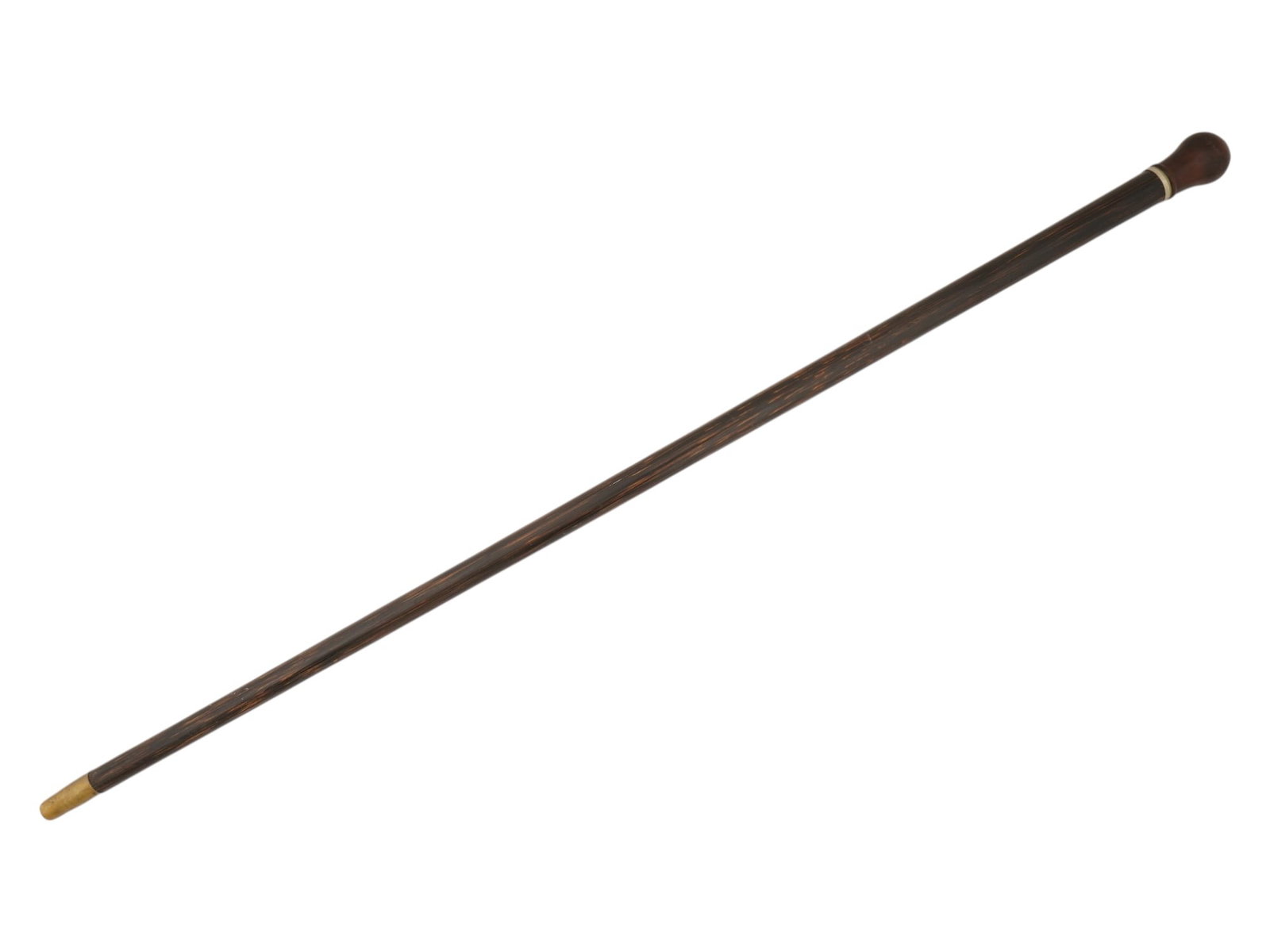 ANTIQUE WOOD AND SILVER WALKING CANE WITH DEDICATION (1 of 8)