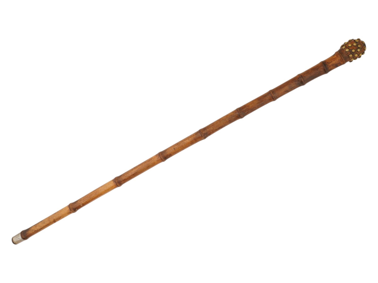 ANTIQUE BAMBOO FORM HORSE MEASURING WALKING CANE (1 of 6)