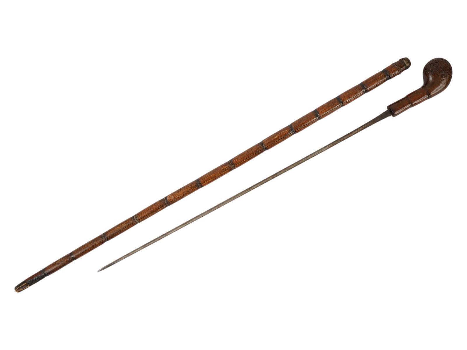 ANTIQUE WALKING SWORD CANE WITH BLADE IN THE SHAFT (1 of 6)