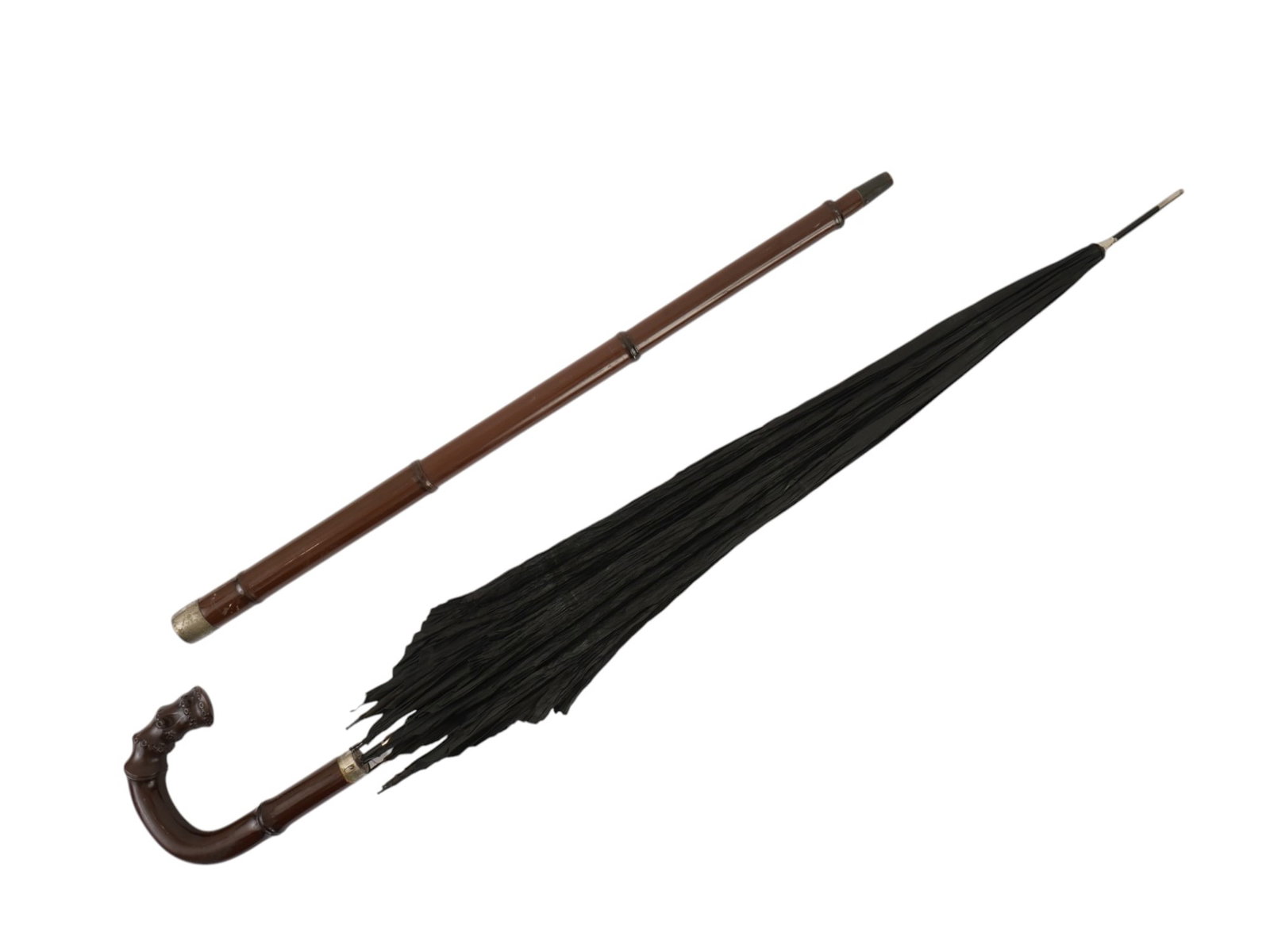 VINTAGE WALKING CANE WITH A HIDDEN UMBRELLA (1 of 9)
