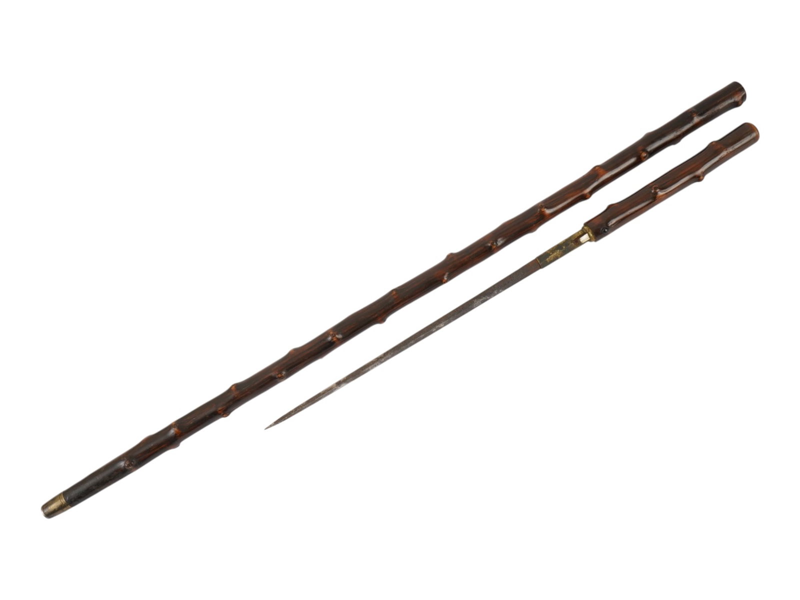 ANTIQUE EUROPEAN FAUX BAMBOO SWORD CANE (1 of 11)