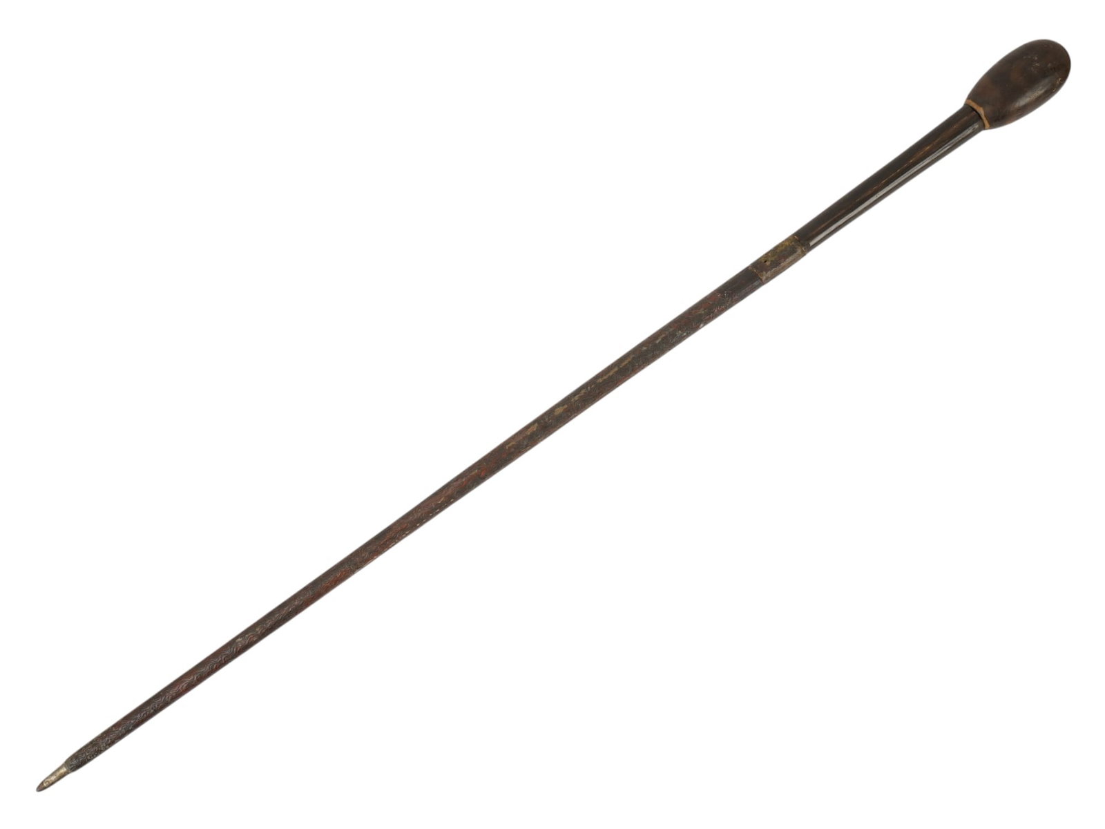 ANTIQUE EUROPEAN WALKING STICK WITH A KNOB HANDLE (1 of 7)