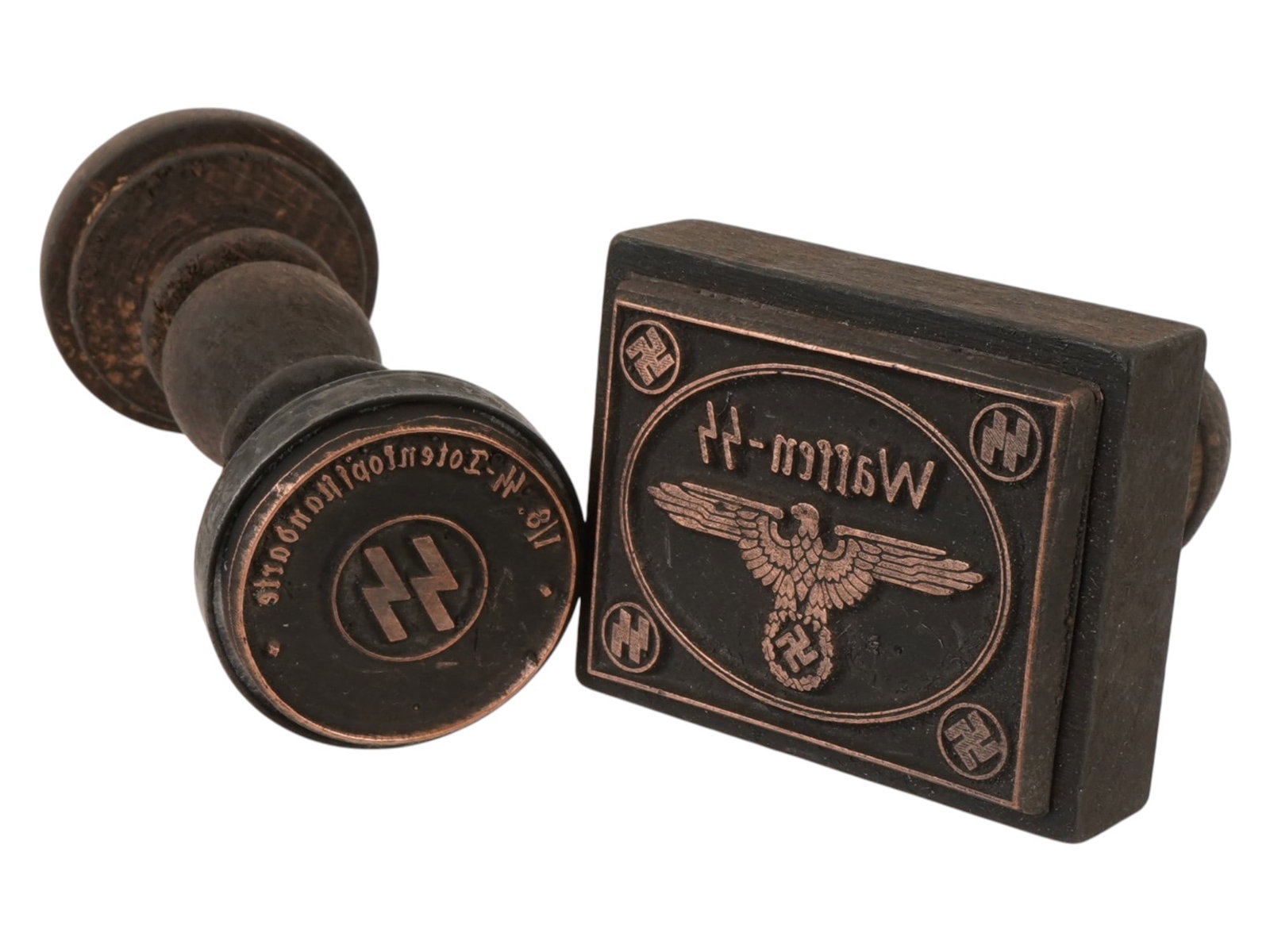 PAIR OF WWII TYPE GERMAN WAFFEN SS HAND STAMPS (1 of 4)