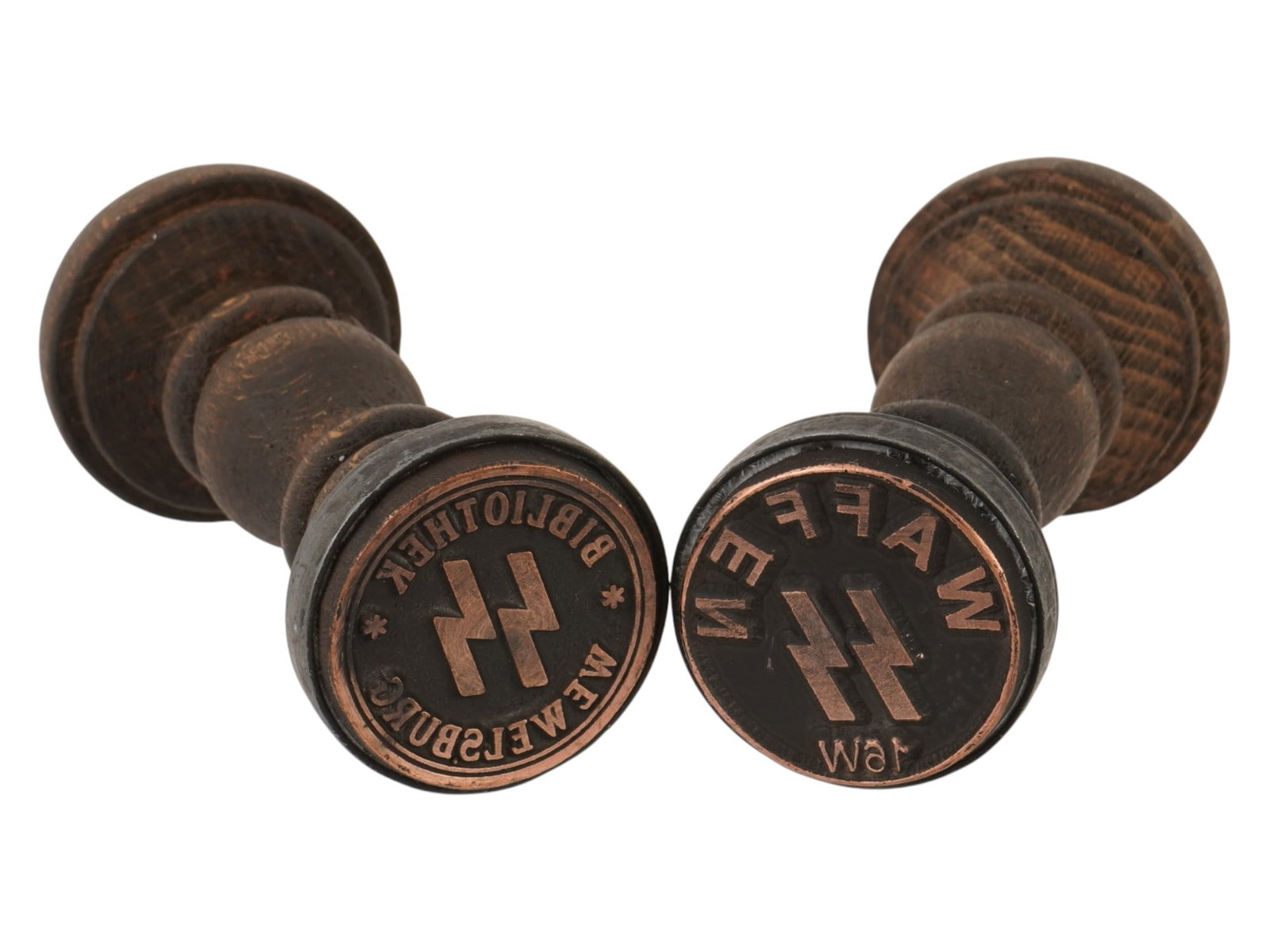 TWO WWII TYPE GERMAN WAFFEN SS HAND STAMPS (1 of 4)