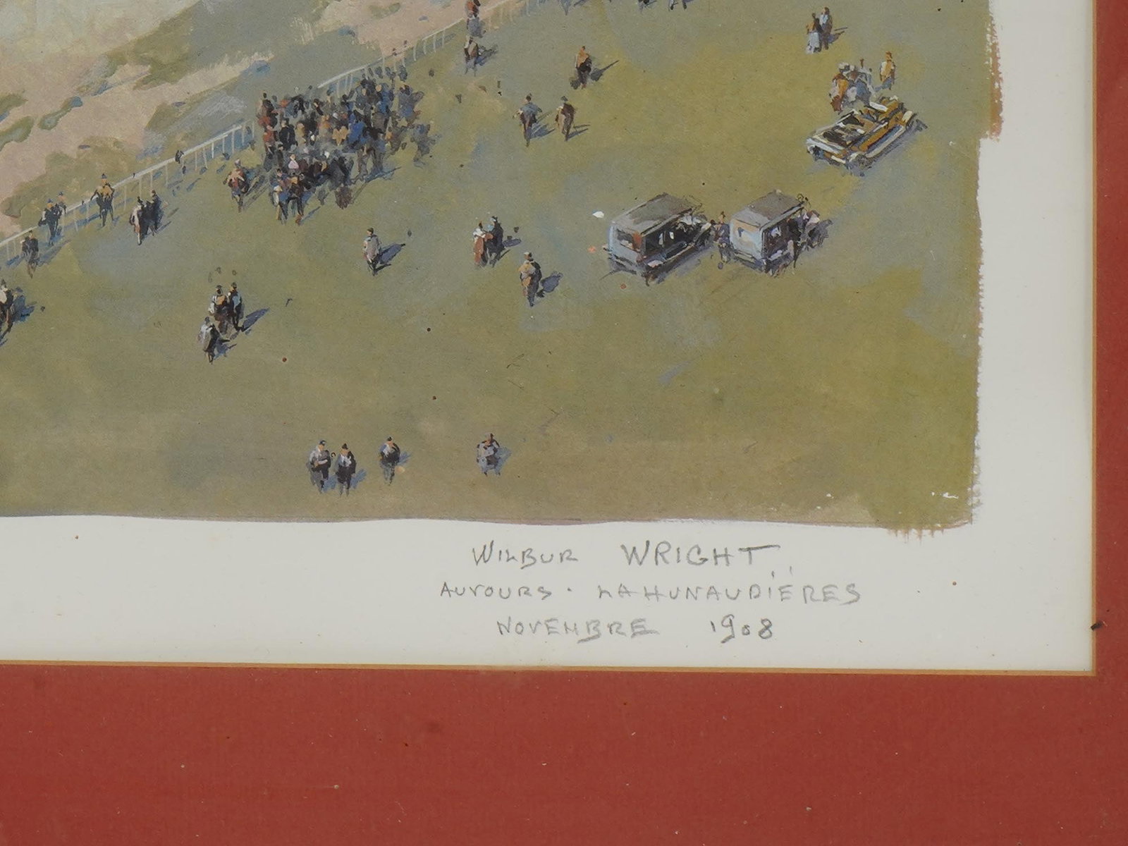 1908 WRIGHT BROTHERS FLIGHT COLOR LITHOGRAPH SIGNED - 4