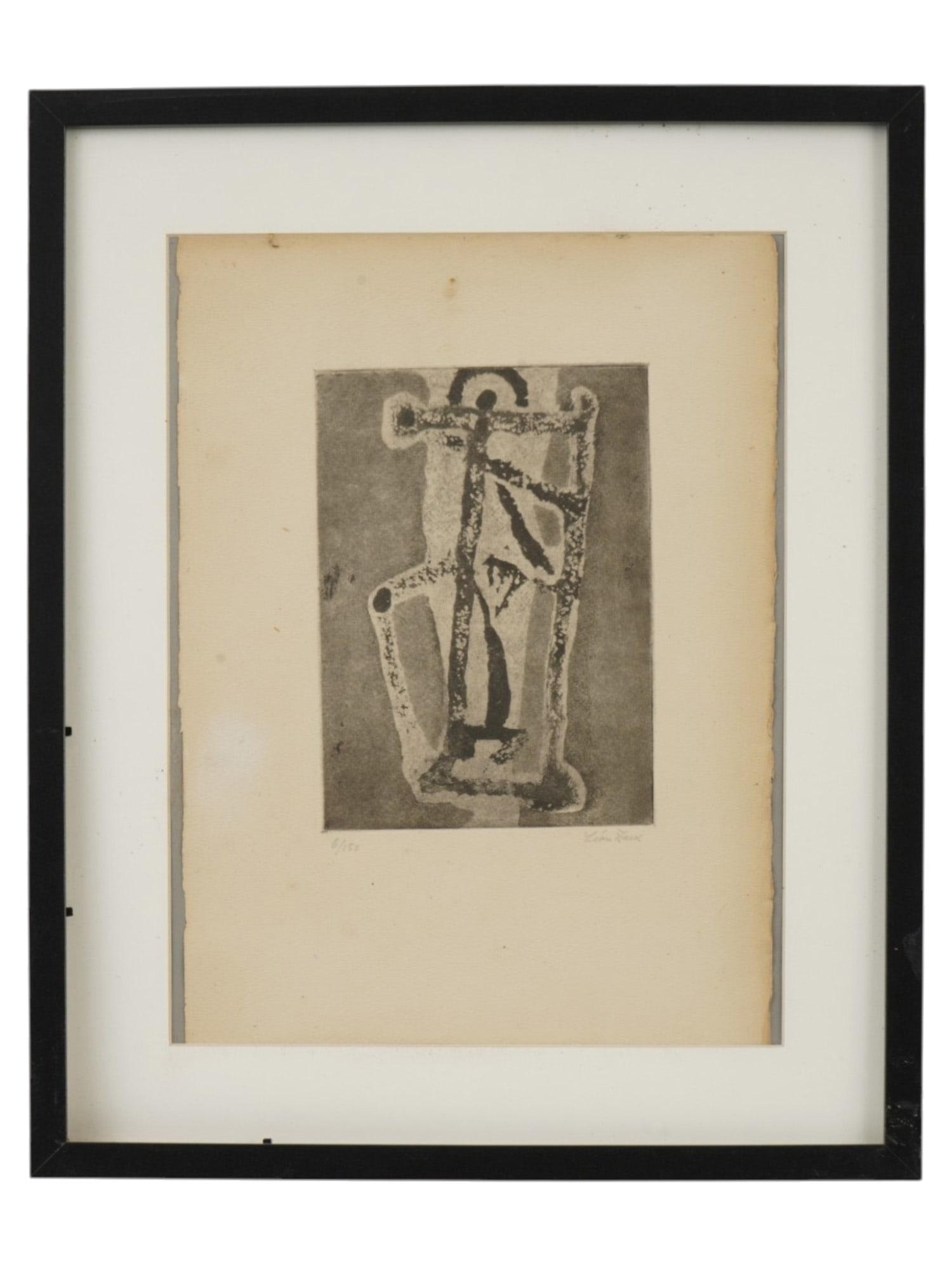 LEON ZACK RUSSIAN LIMITED EDITION ABSTRACT LITHOGRAPH: Leon Zack, Russian-French, 1892 to 1980, monochrome lithograph on paper. Abstract composition. Signed in pencil lower right. Numbered 6 out of 150 lower left. The artwork was feature in the 1951 portf