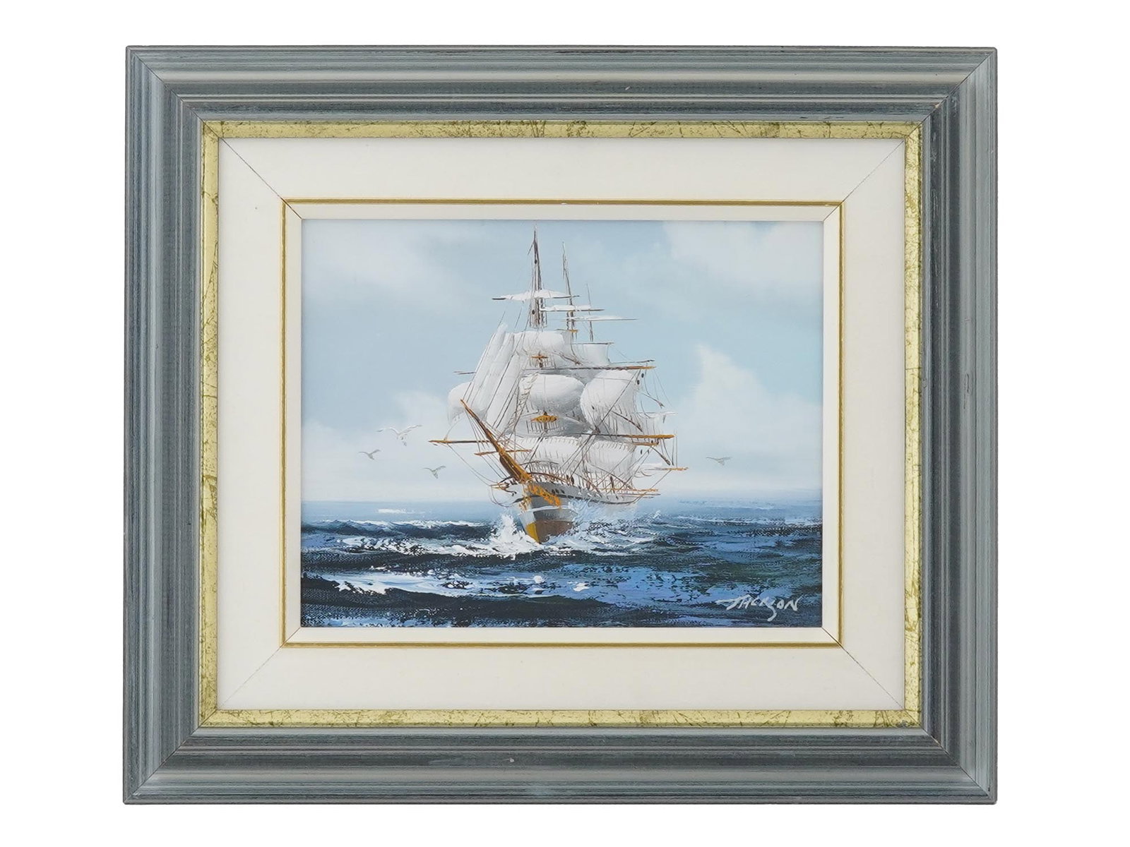AMERICAN SEASCAPE OIL PAINTING BY HEWITT R JACKSON (1 of 4)