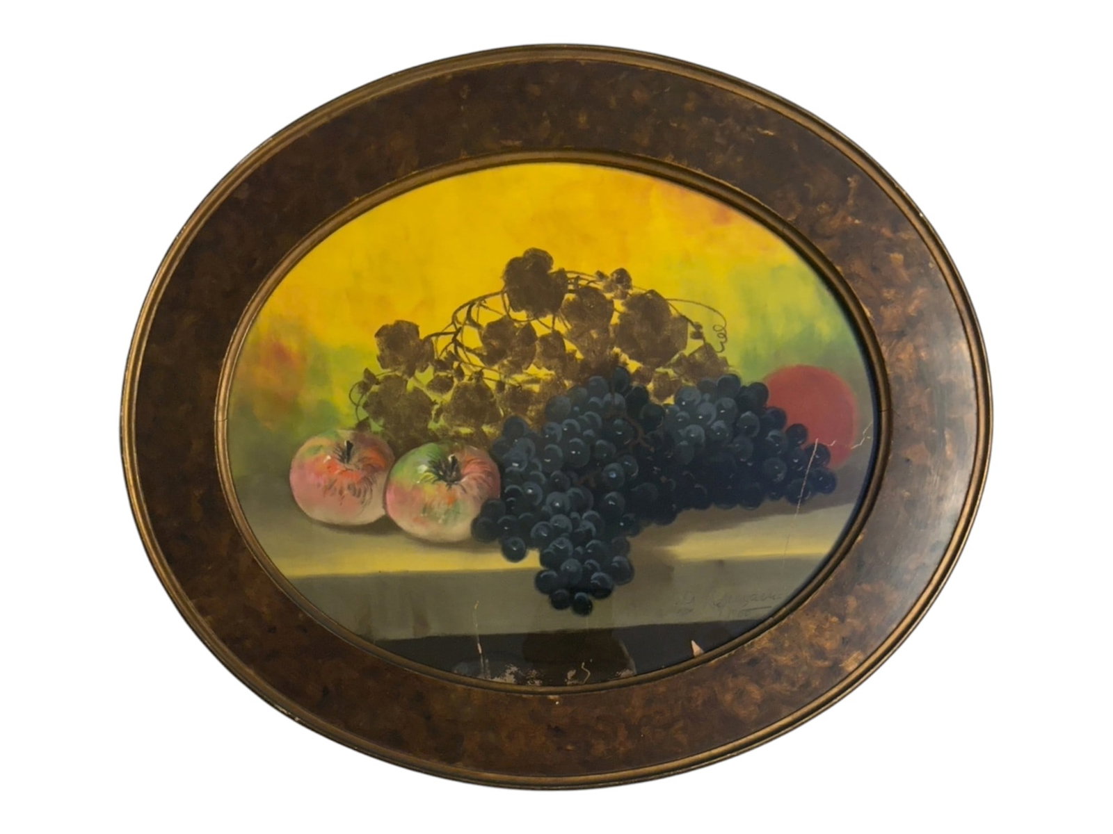RUSSIAN PAINTING SIGNED VERESHCHAGIN STILL LIFE FRUITS: A pastel painting on paper, Still Life with Fruits, signed by renowned Russian painter Vasily Vereshchagin and dated 1900 in the lower right. Best known as a war artist and realist painter, Vereshchag