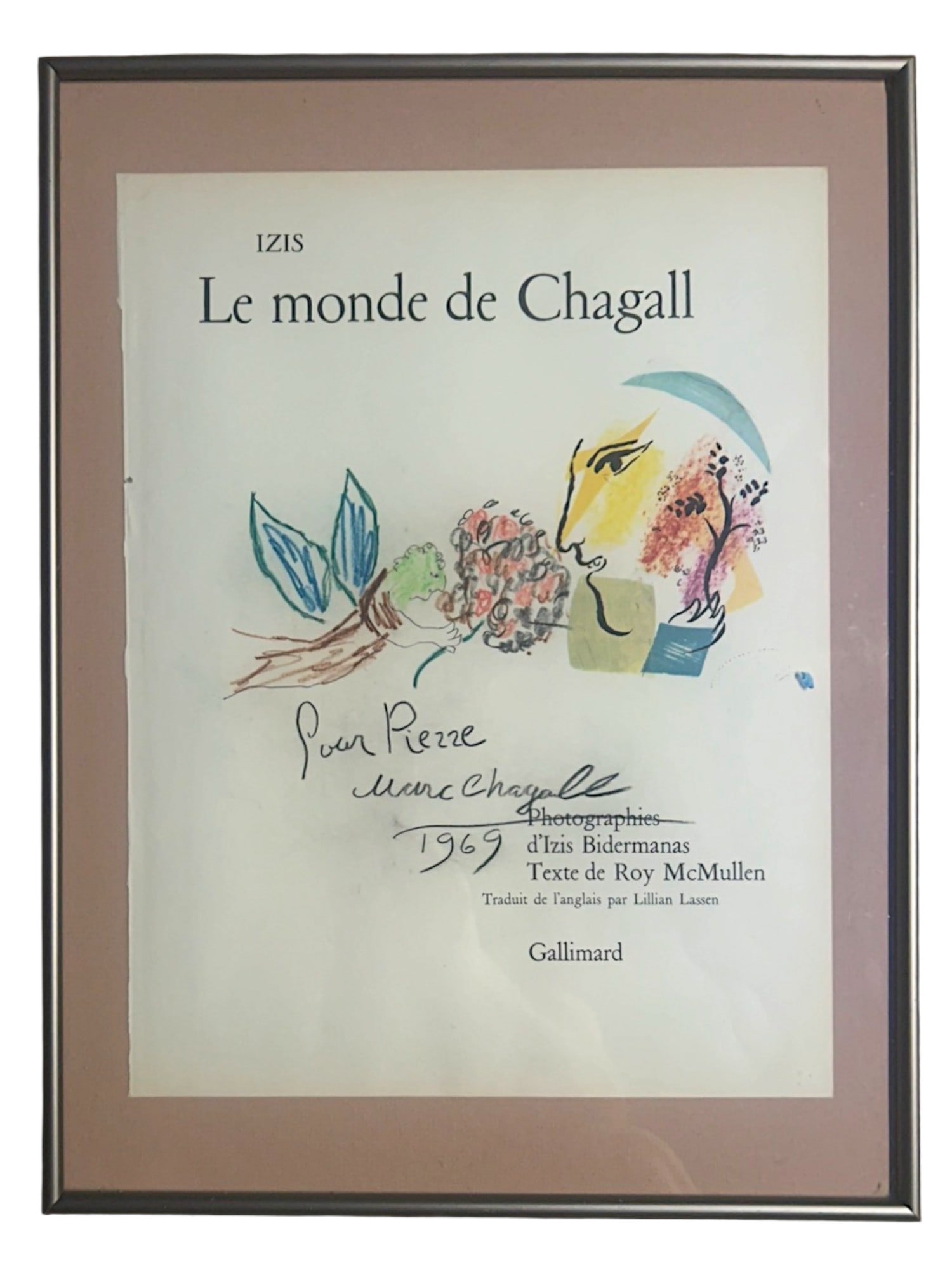 ORIGINAL CRAYON DRAWING BY MARC CHAGALL 1969 W COA (1 of 5)