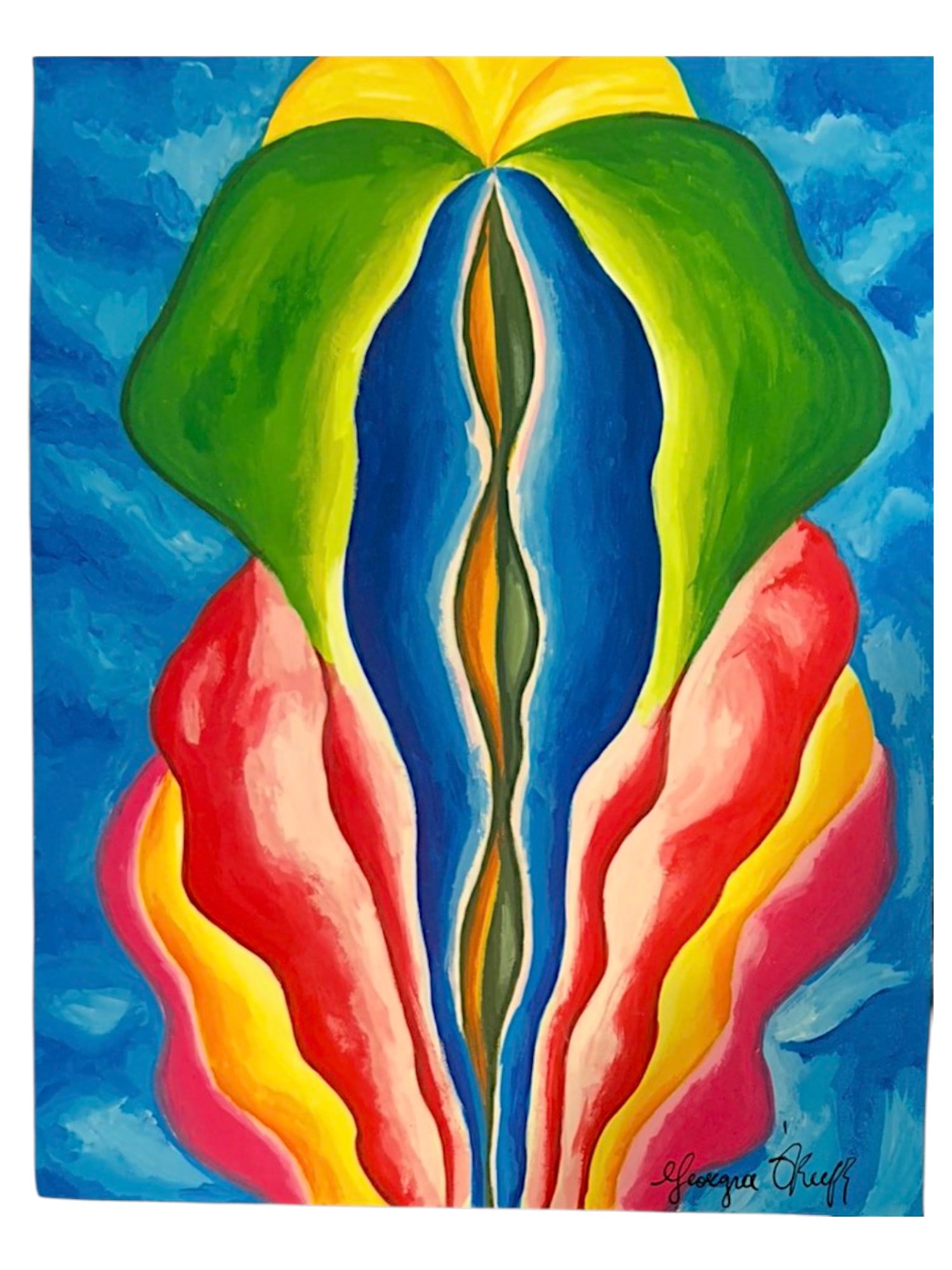SIGNED GEORGIA O’KEEFFE AMERICAN WATERCOLOR PAINTING (1 of 6)