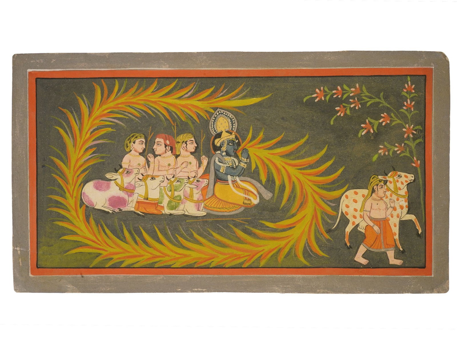 ANTIQUE INDIAN MUGHAL EMPIRE MINIATURE PAINTING (1 of 4)