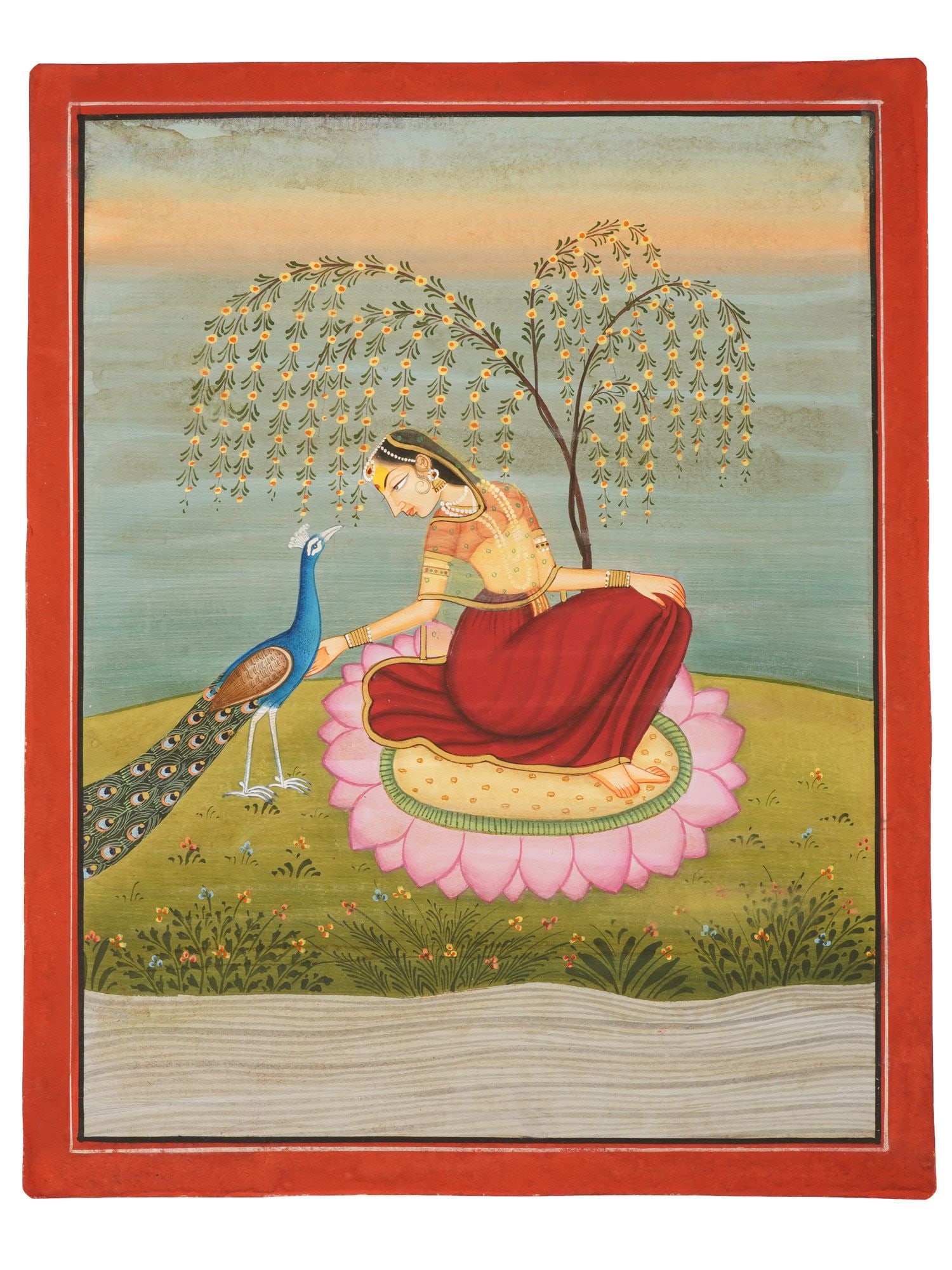 ANTIQUE INDIAN MUGHAL EMPIRE MINIATURE PAINTING (1 of 3)