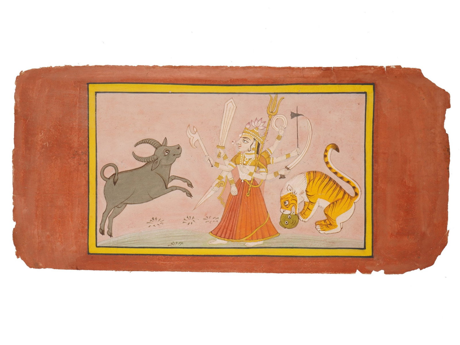 ANTIQUE INDIAN MUGHAL EMPIRE MINIATURE PAINTING (1 of 3)