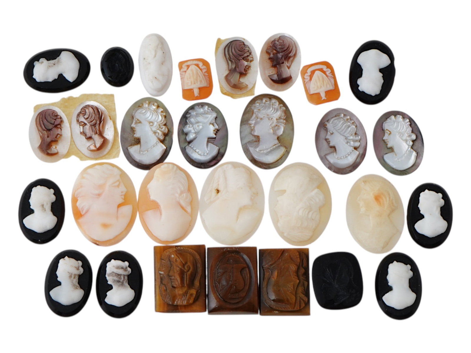COLLECTION OF ANTIQUE HAND CARVED CAMEOS (1 of 2)