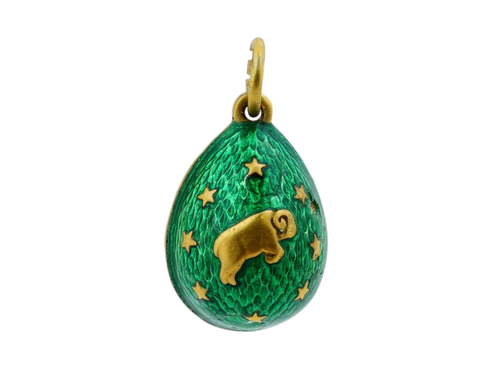 RUSSIAN SILVER CLOISONNE ENAMEL EASTER EGG PENDANT (1 of 7)