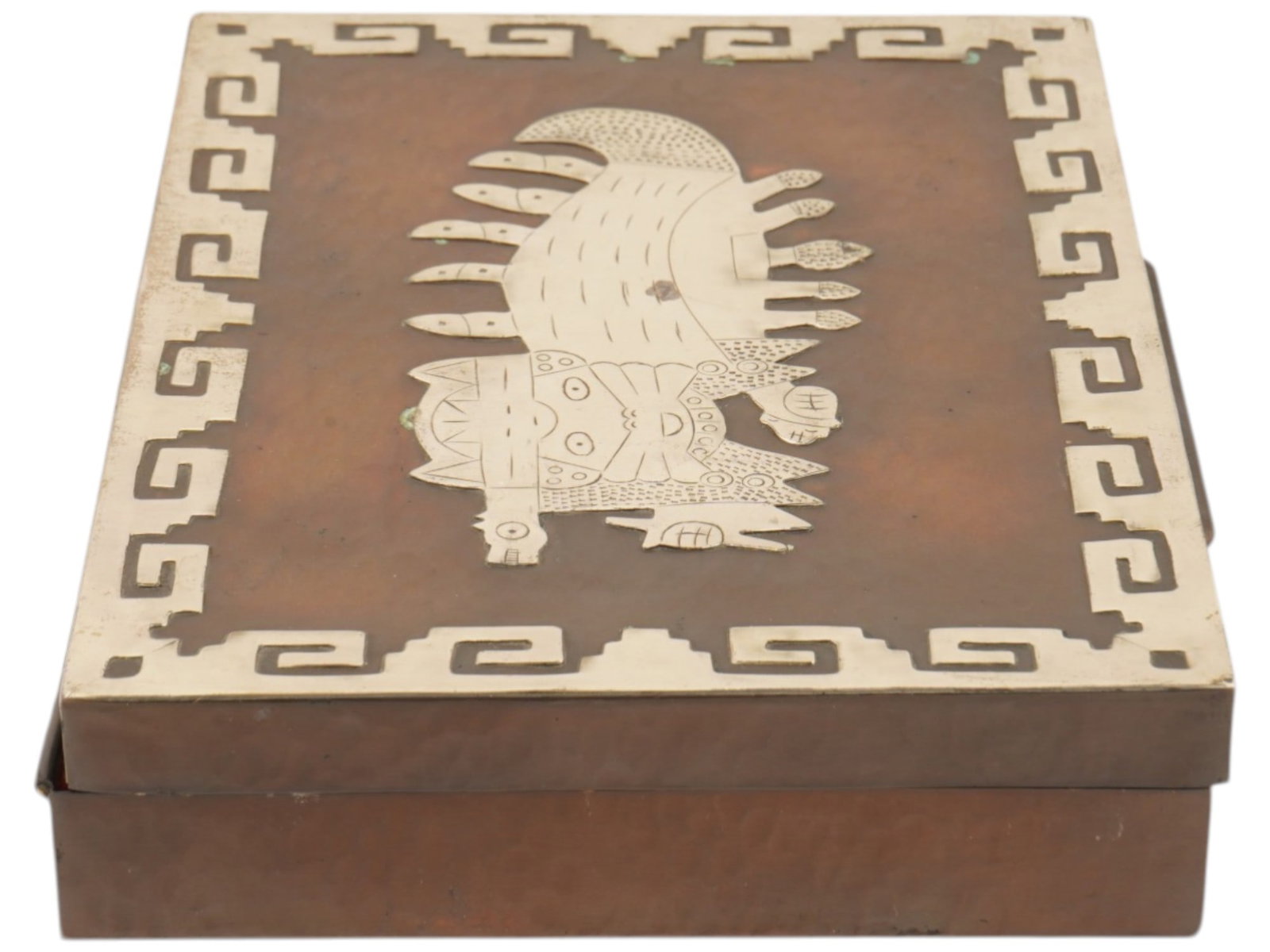 PERUVIAN VICKY COPPER AND STERLING SILVER BOX - 2
