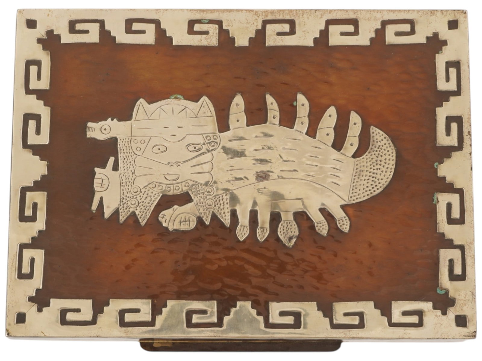 PERUVIAN VICKY COPPER AND STERLING SILVER BOX - 5