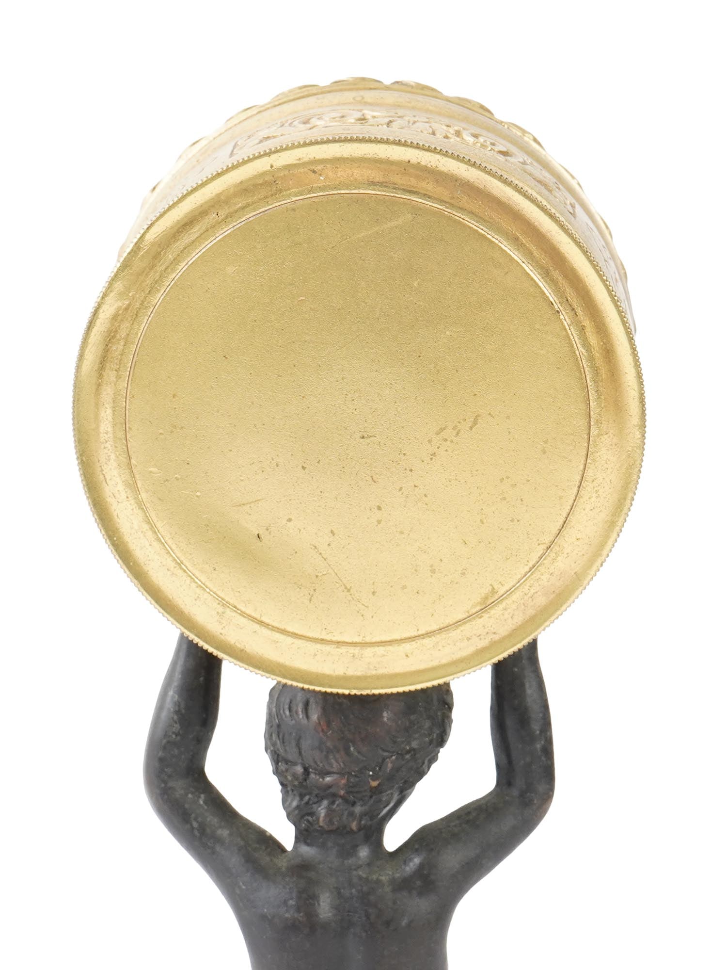 FRENCH BRONZE CLOCK MARBLE BASE W PLATFORM ESCAPEMENT - 9