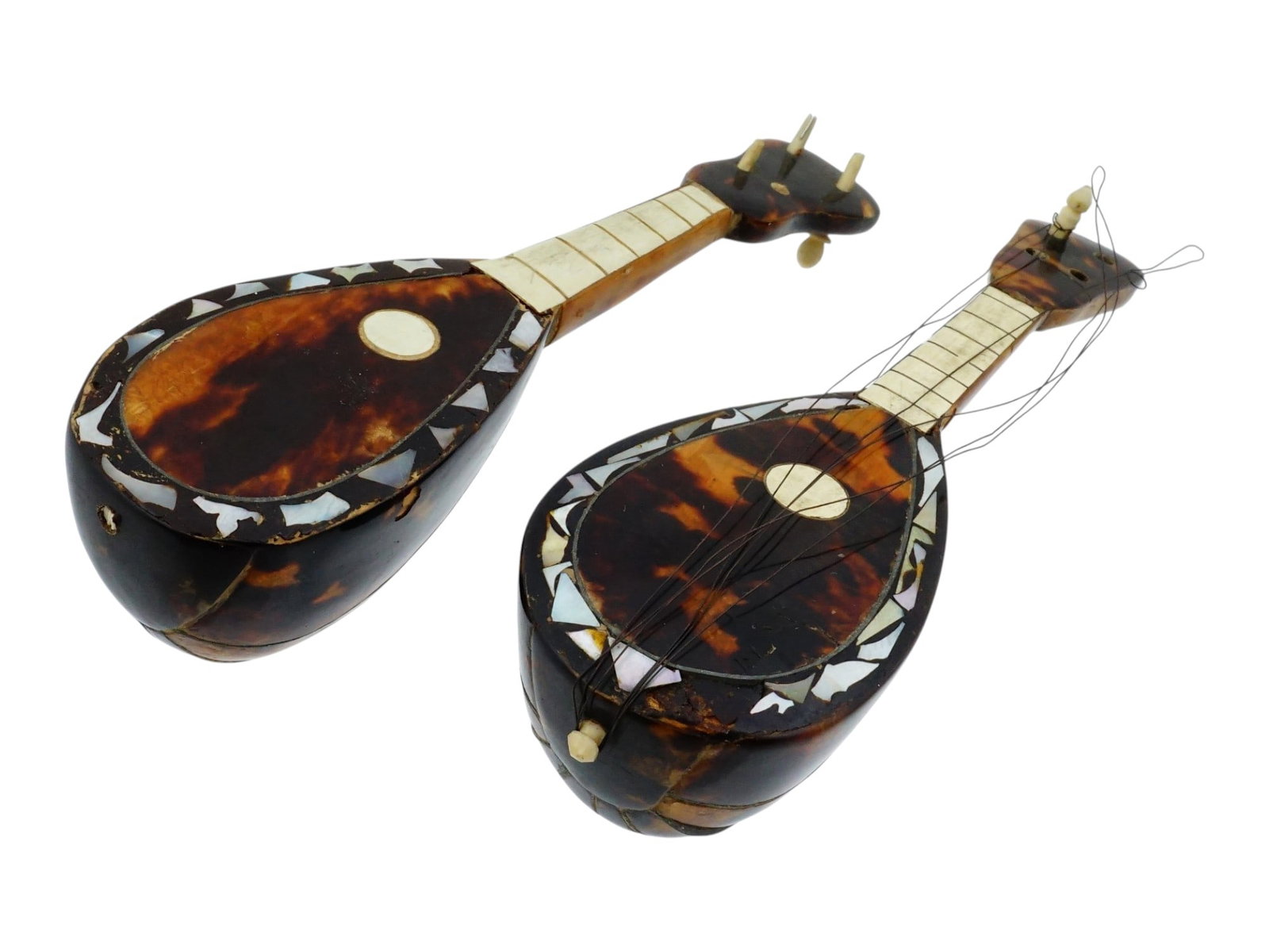 PAIR OF INDIAN TORTOISESHELL AND NACRE MANDOLINS (1 of 14)