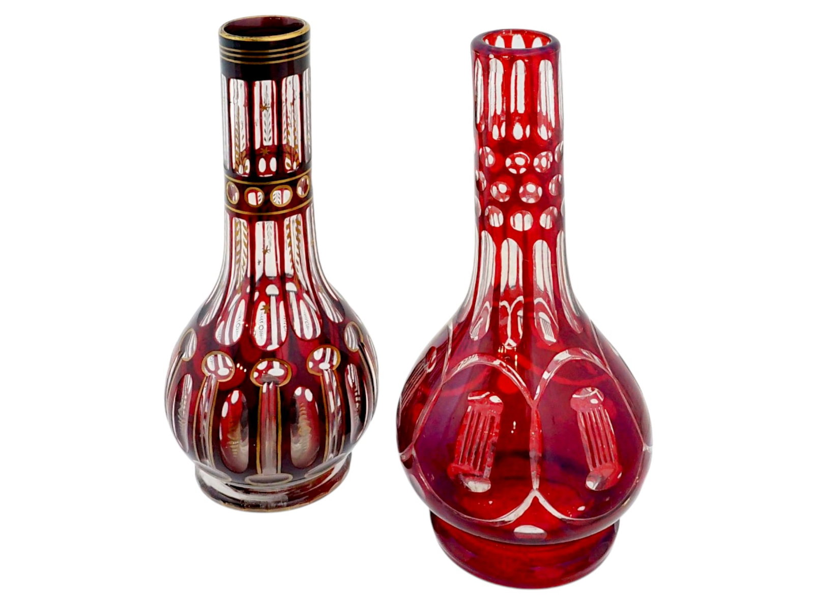 PAIR OF PERSIAN BOHEMIAN GLASS HOOKAH BOTTLES (1 of 8)