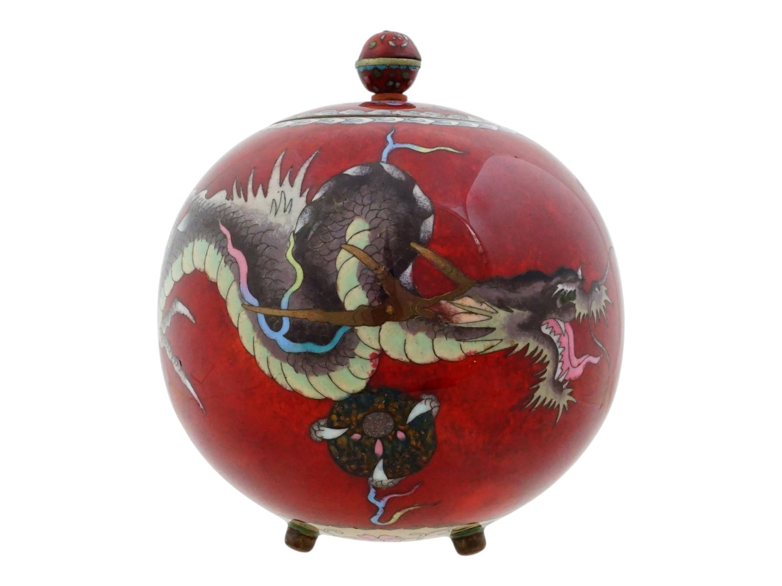 ANTIQUE JAPANESE MEIJI CLOISONNE ENAMEL GINGER JAR (1 of 11)