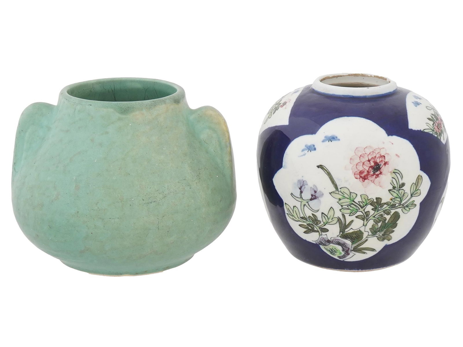 TWO AMERICAN MCCOY POTTERY AND CHINESE VASES (1 of 7)