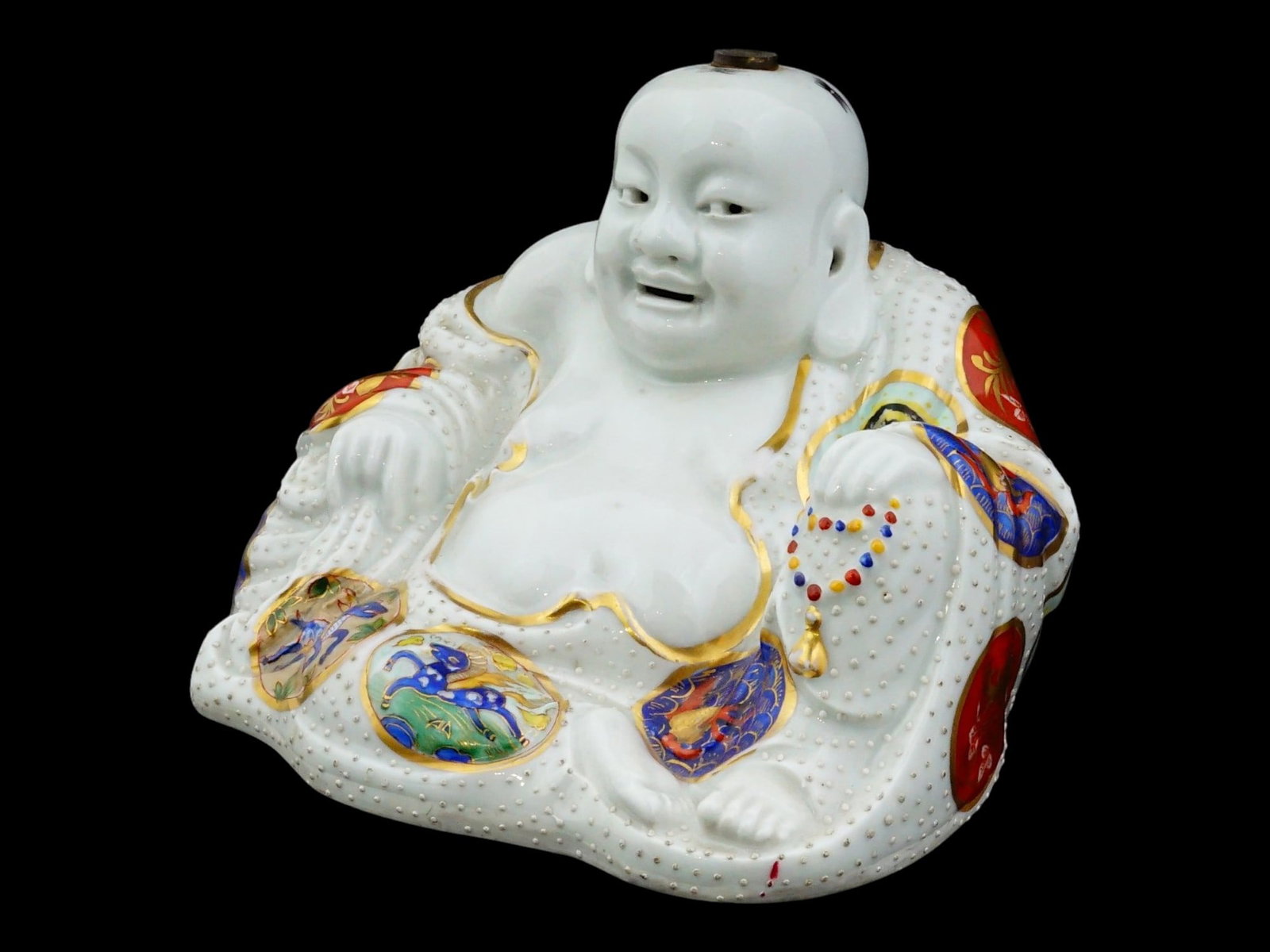 VINTAGE CHINESE LAUGHING BUDDHA PORCELAIN FIGURE (1 of 9)