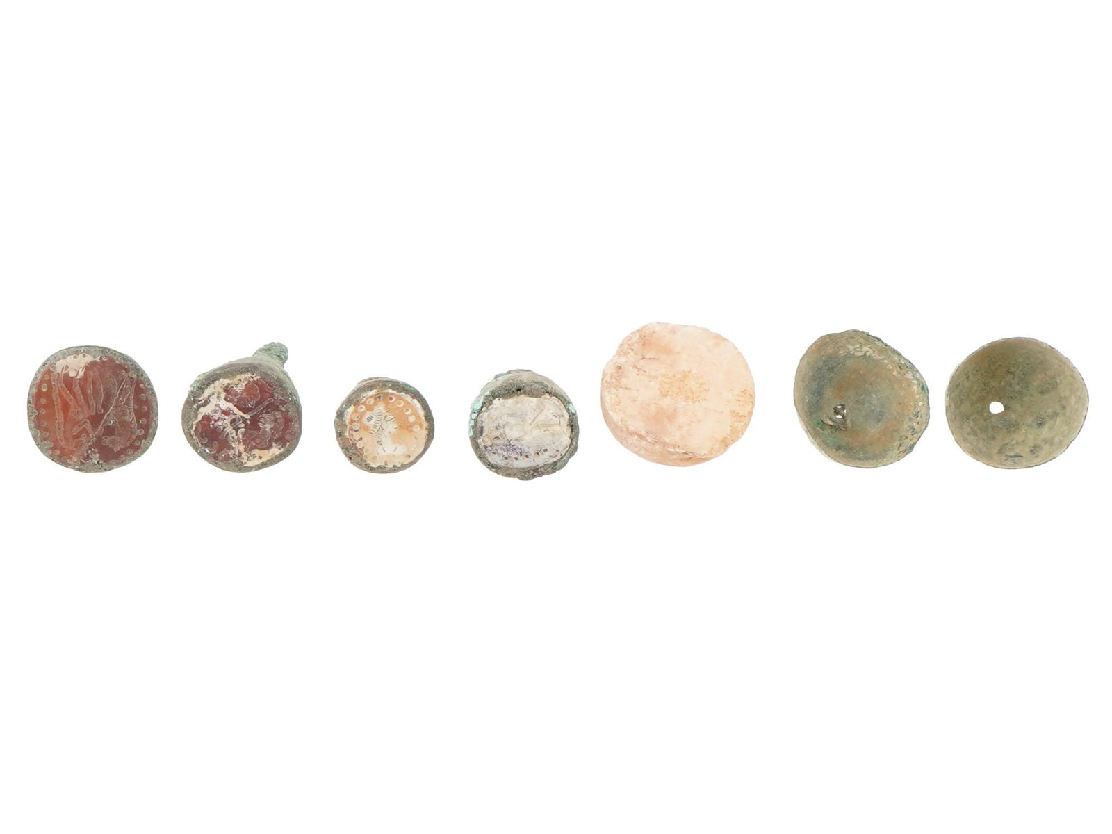 LOT OF ANCIENT STYLE ROMAN BRONZE GLASS AND STONE PIECES (1 of 8)