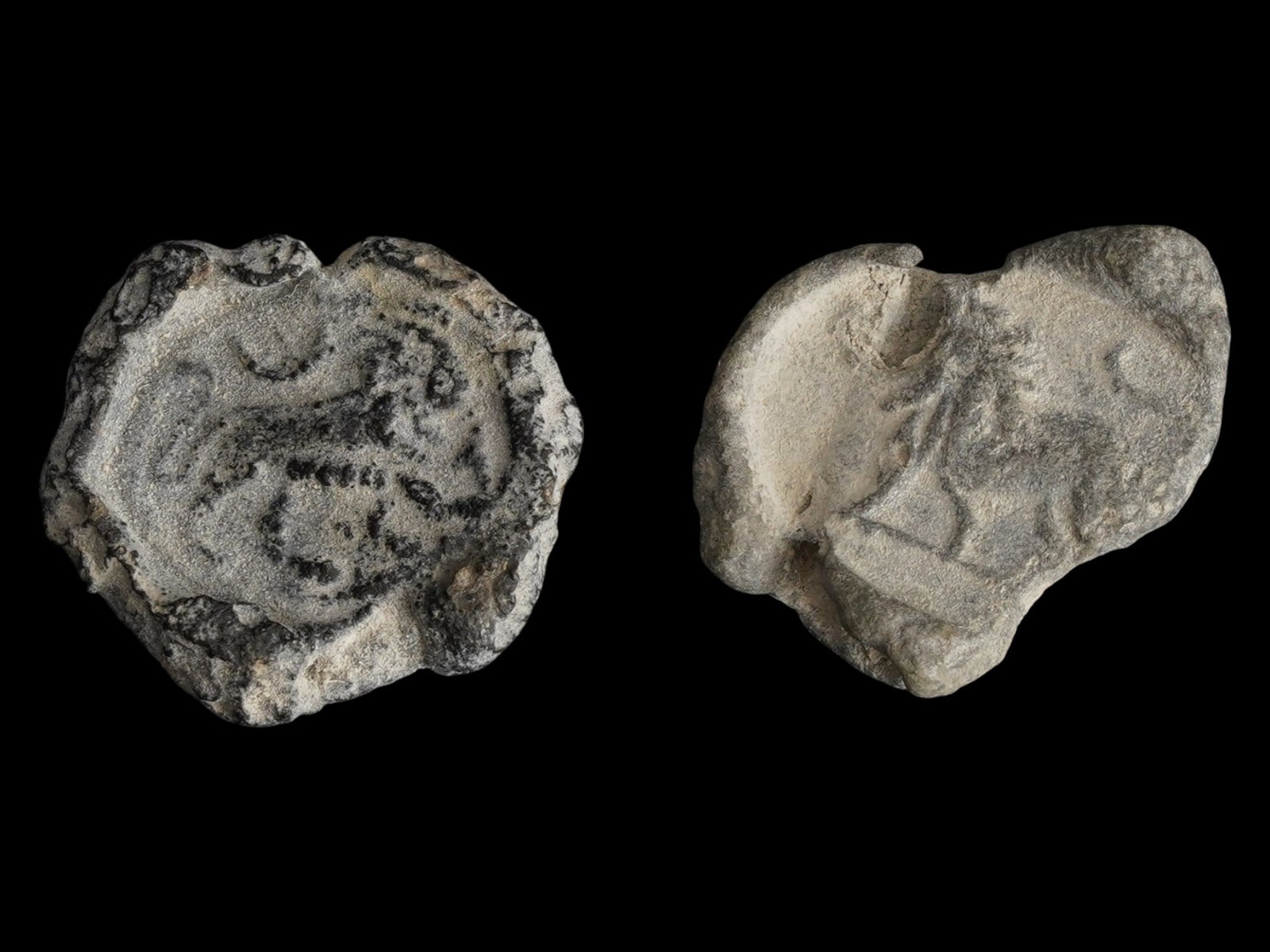 ANCIENT ROMAN ASTROLOGICAL LEAD SEALS CA 100 TO 300 AD (1 of 3)