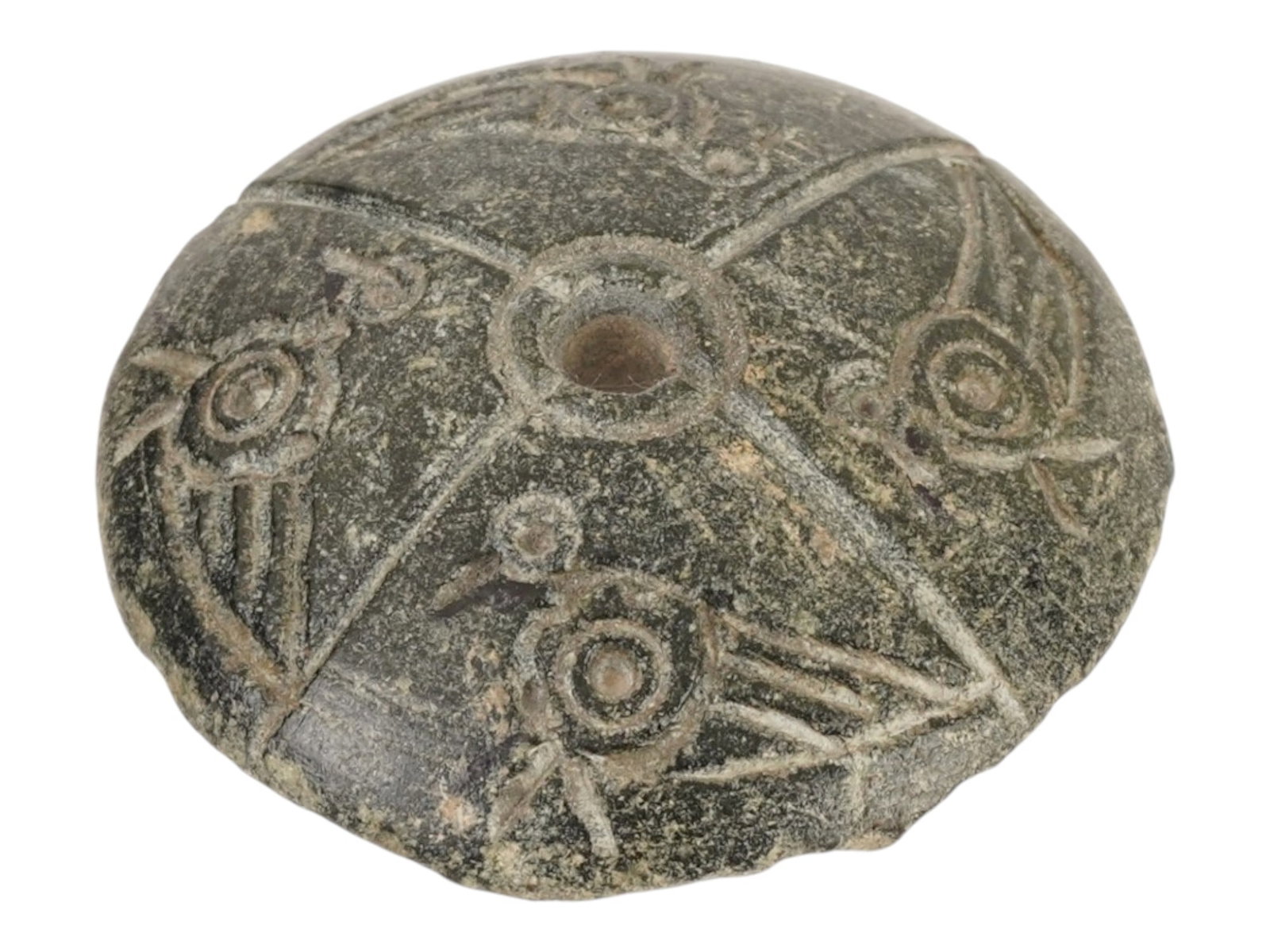 LARGE ANCIENT HOLY LAND STEATITE SPINDLE WHORL (1 of 4)